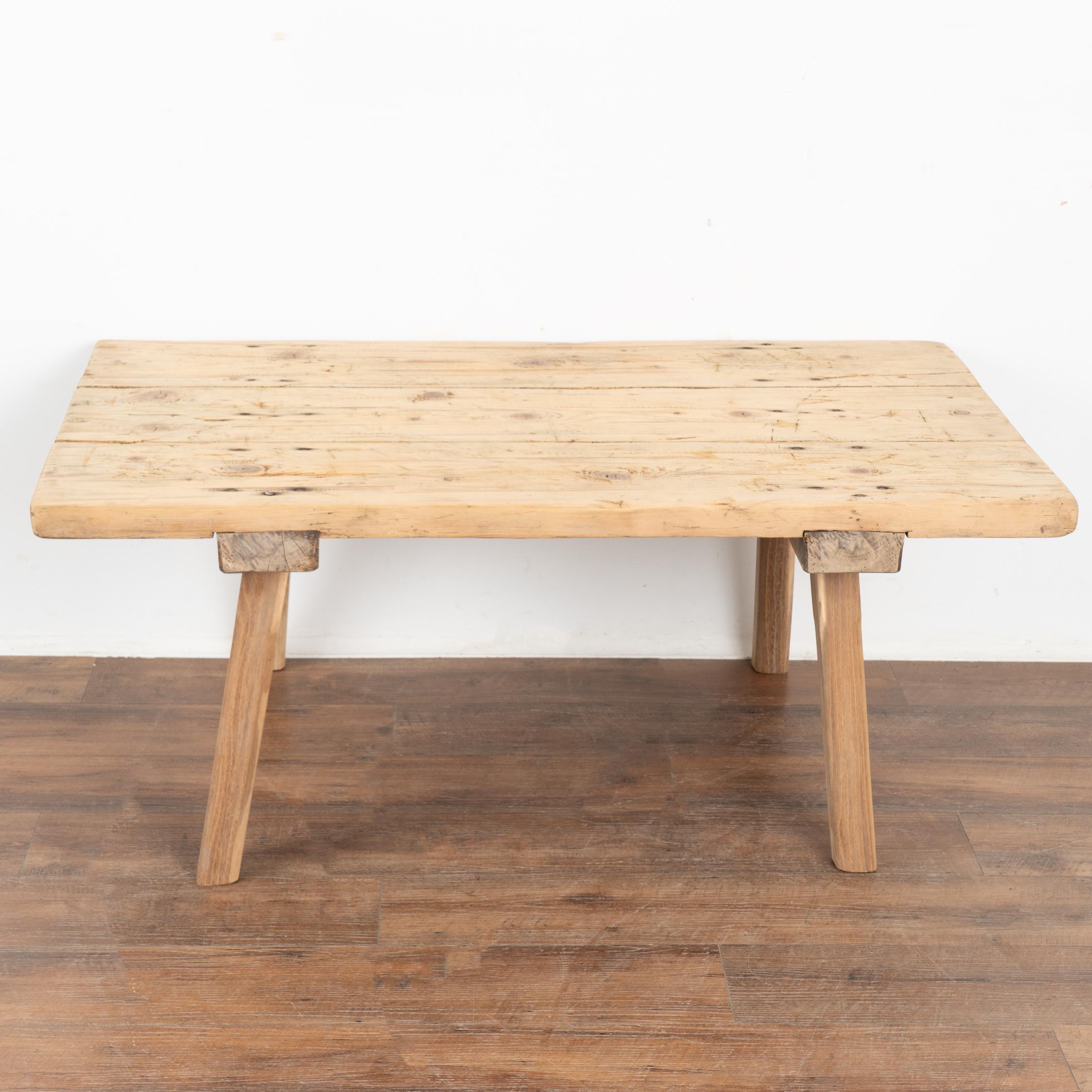 Hungarian Rustic Plank Wood Coffee Table from Hungary circa 1900's For Sale