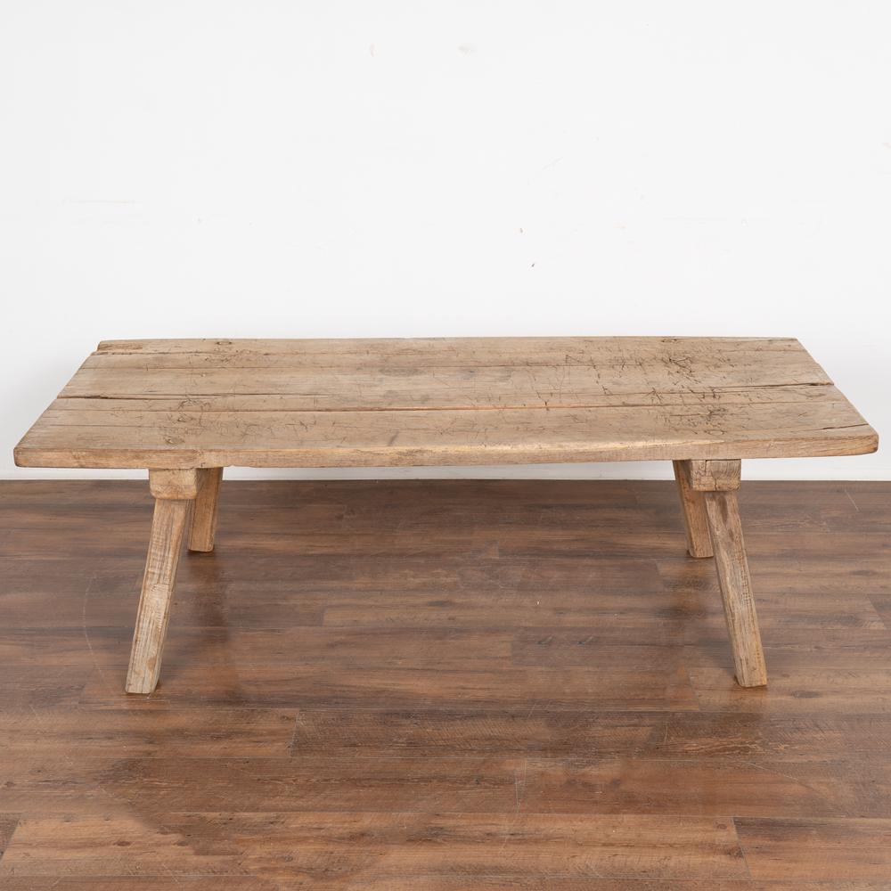 Hungarian Rustic Plank Wood Coffee Table from Old Work Table, circa 1890
