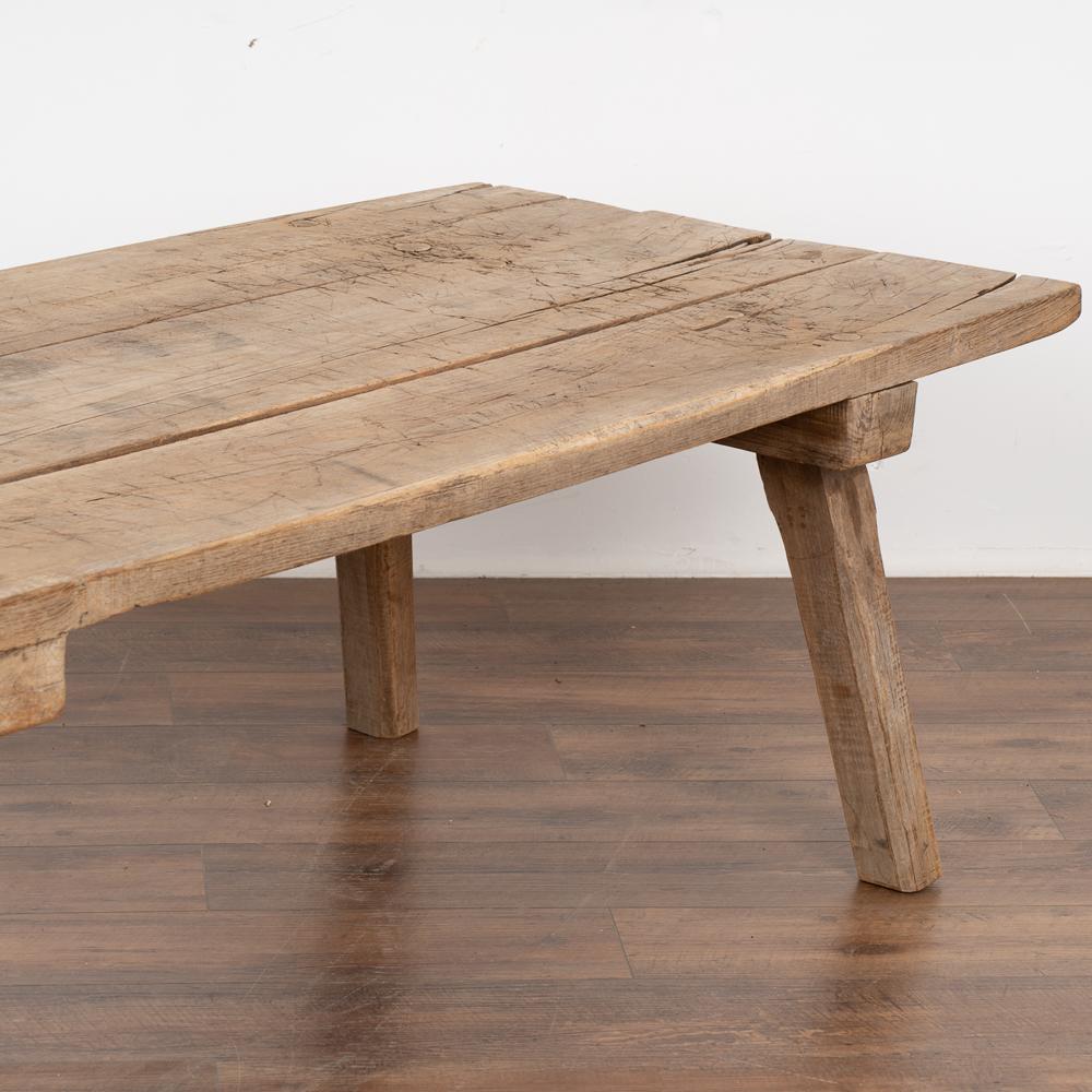 Rustic Plank Wood Coffee Table from Old Work Table, circa 1890 1