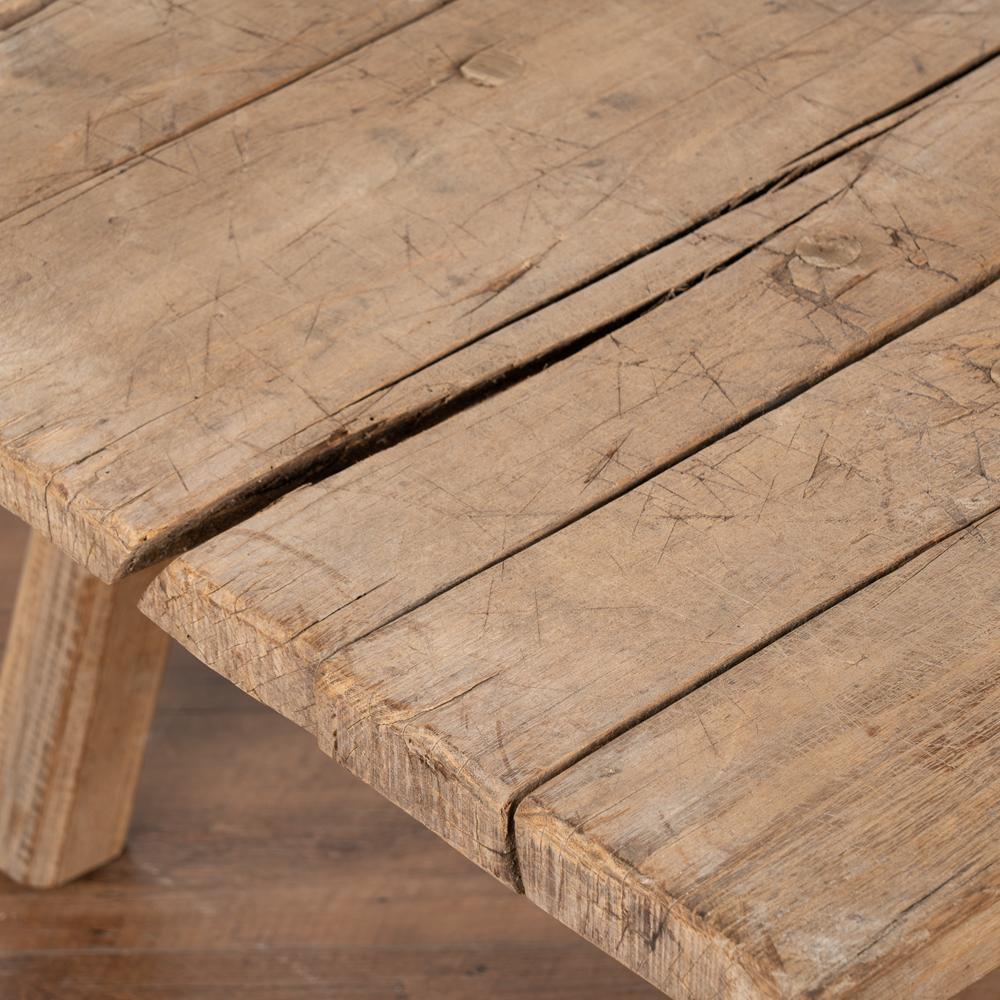 Rustic Plank Wood Coffee Table from Old Work Table, circa 1890 2
