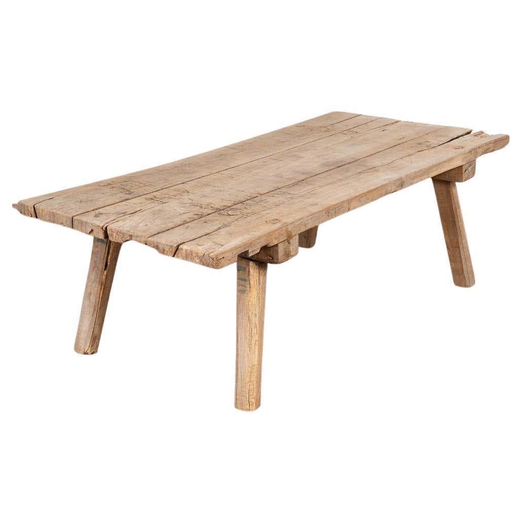 Rustic Plank Wood Coffee Table from Old Work Table, circa 1890 For Sale ...