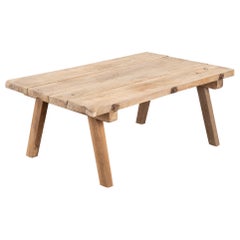 Rustic Plank Wood Coffee Table, Hungary 1900's