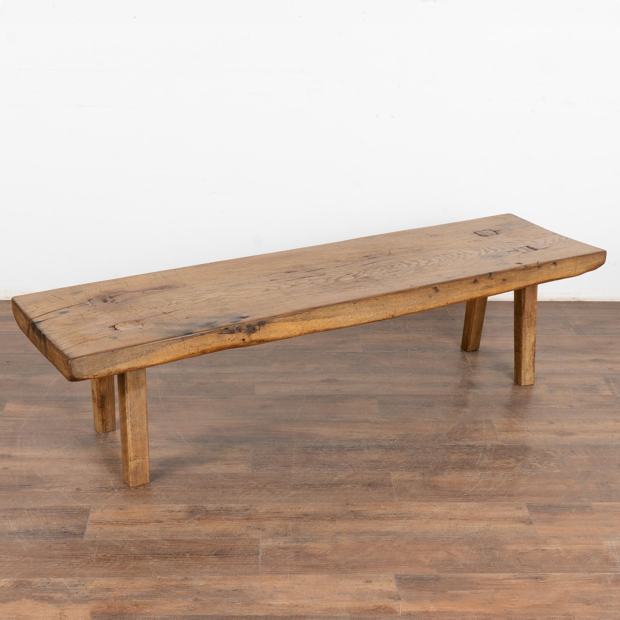 Rustic Plank Wood Coffee Table With Peg Legs, Hungary circa 1900 5