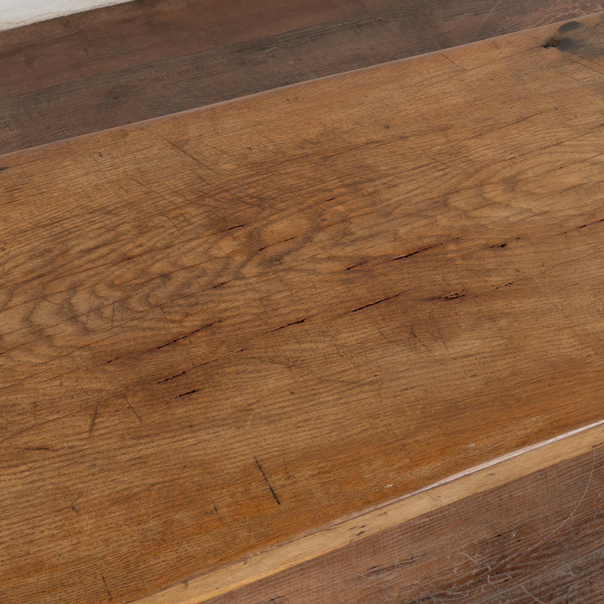 Rustic Plank Wood Coffee Table With Peg Legs, Hungary circa 1900 1