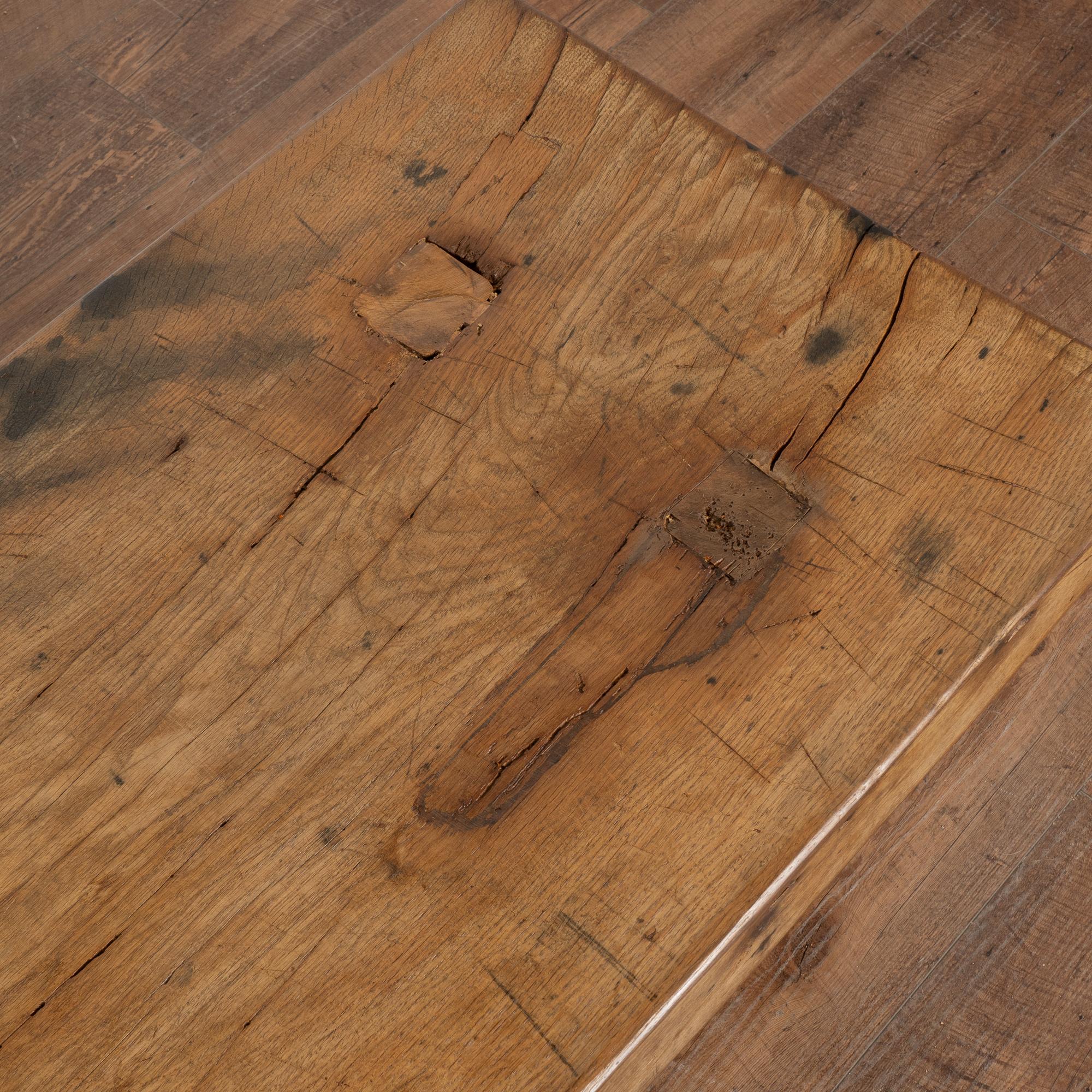 Rustic Plank Wood Coffee Table With Peg Legs, Hungary circa 1900 2