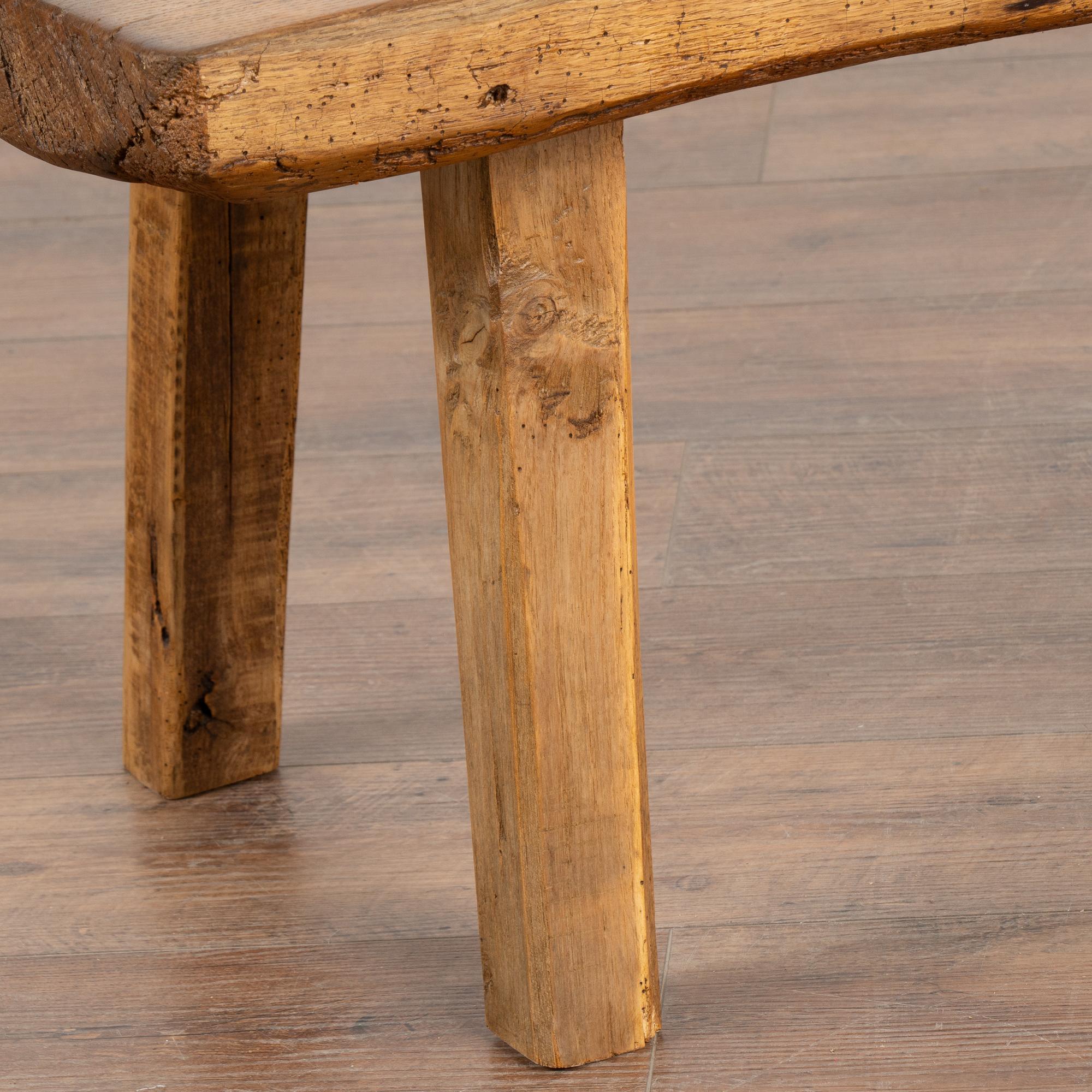 Rustic Plank Wood Coffee Table With Peg Legs, Hungary circa 1900 3