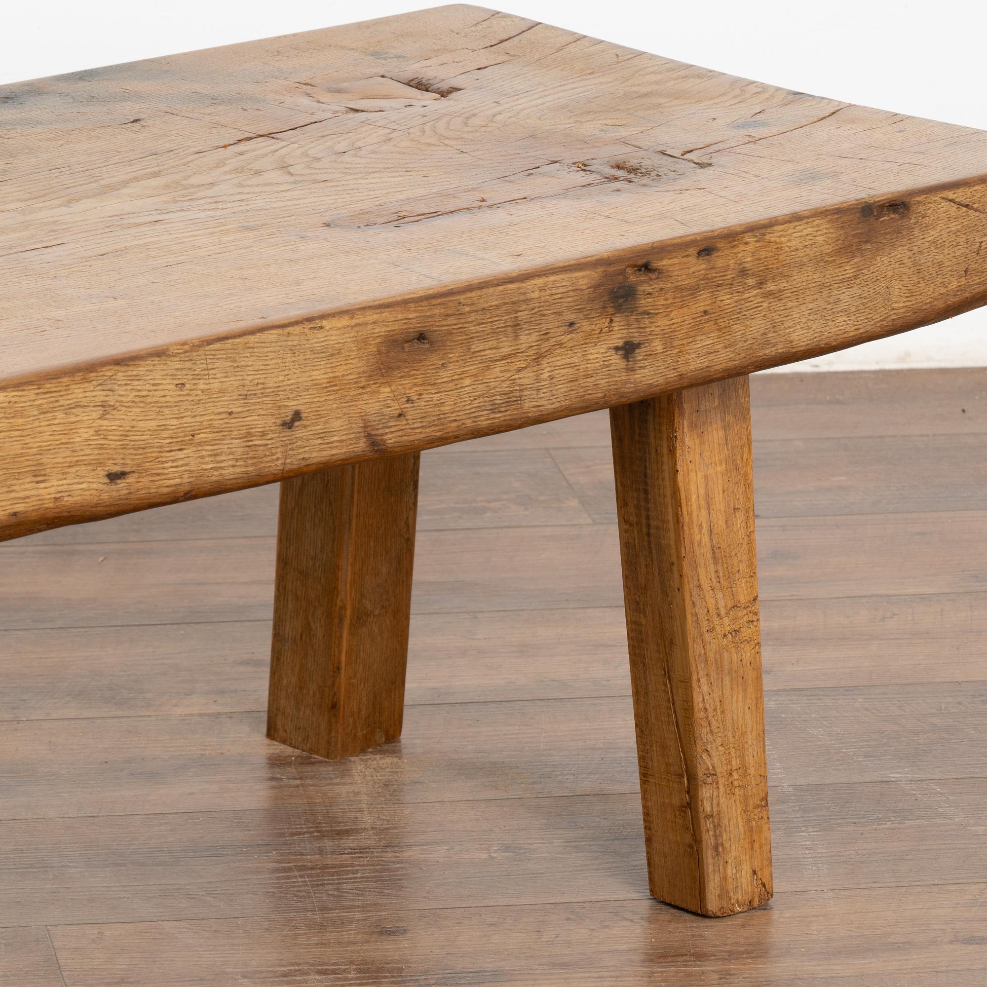Rustic Plank Wood Coffee Table With Peg Legs, Hungary circa 1900 4