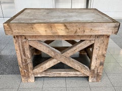 Rustic Plinth Made From Antique Pine & Chestnut Wood Beams
