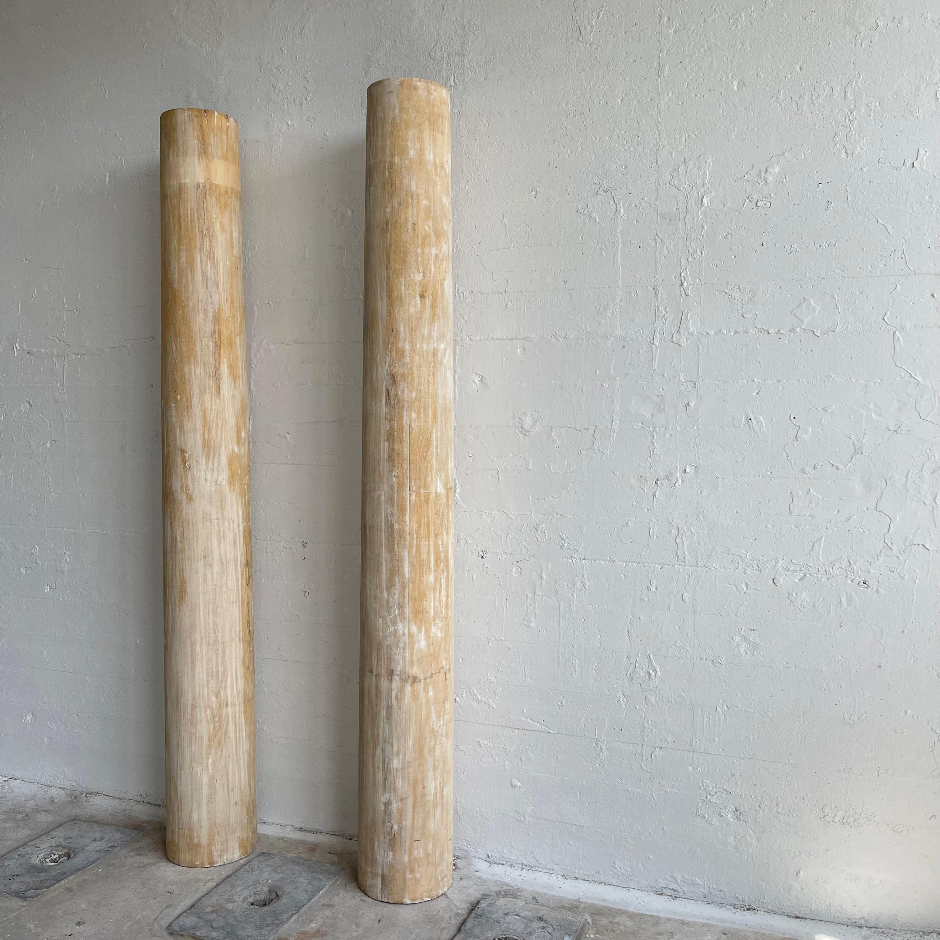 Rustic Poplar Architectural Columns In Good Condition For Sale In Brooklyn, NY