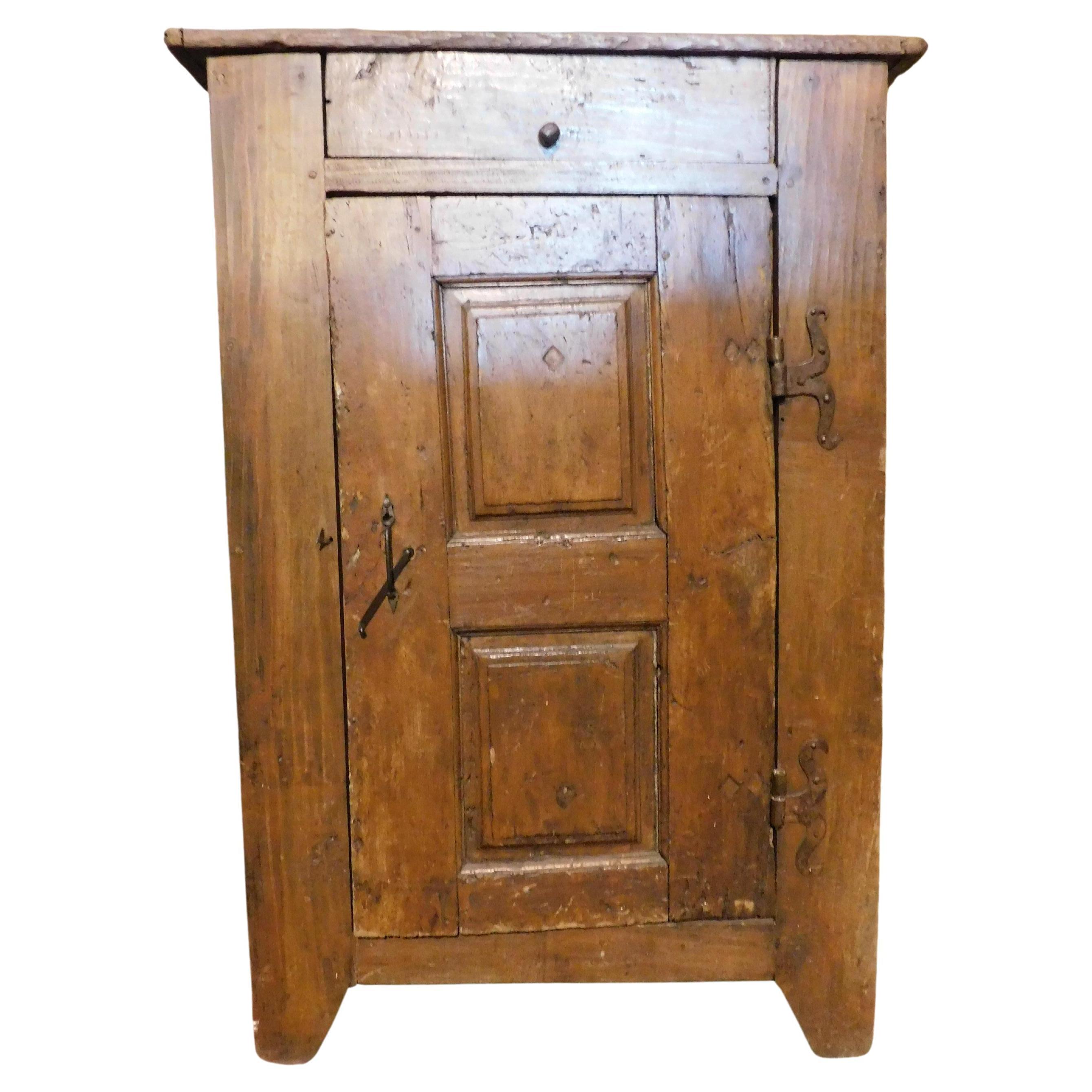 Rustic poplar wood cabinet, Italy