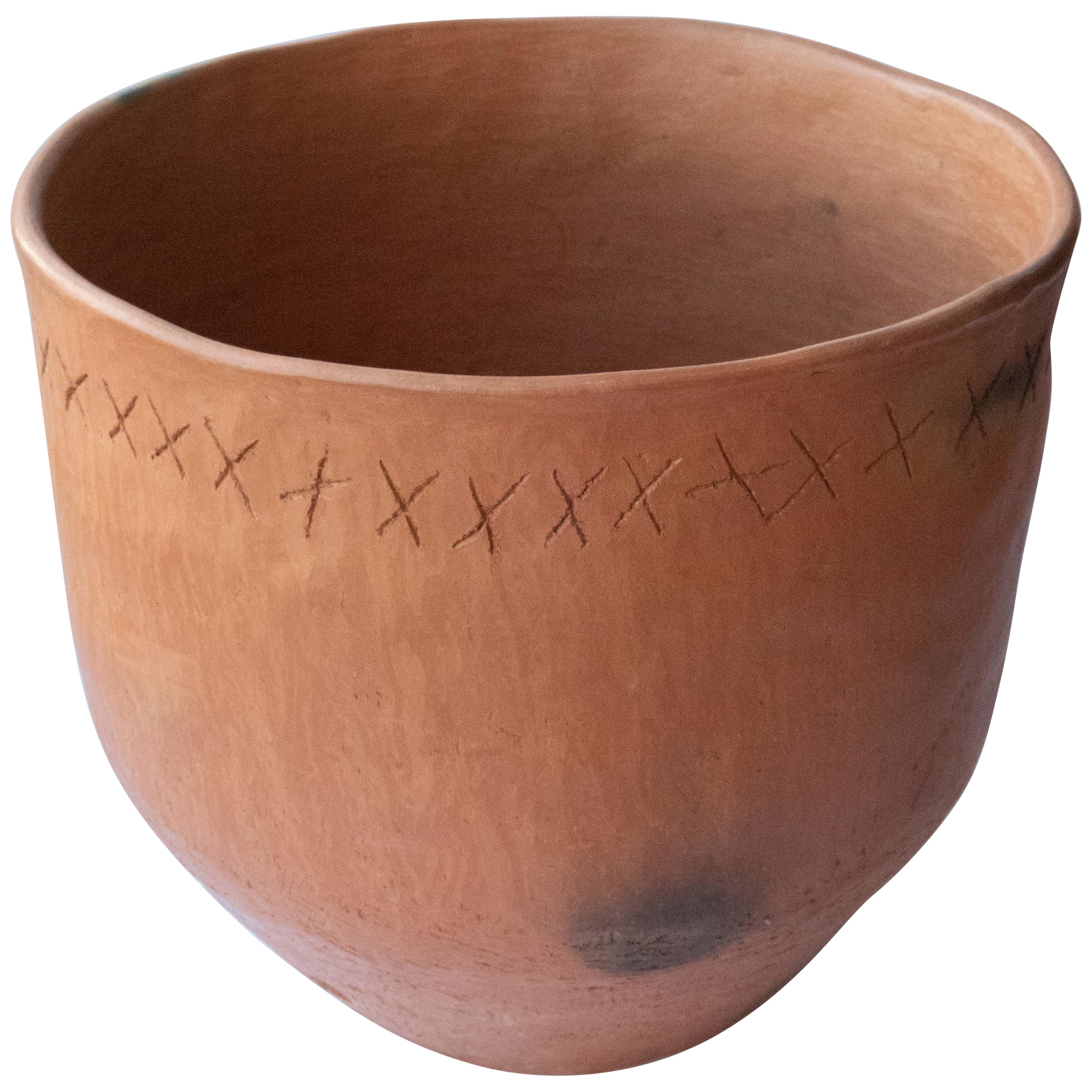 Rustic Pot Mexican Terracotta Natural Clay Handmade in Oaxaca Ceramic Vessel