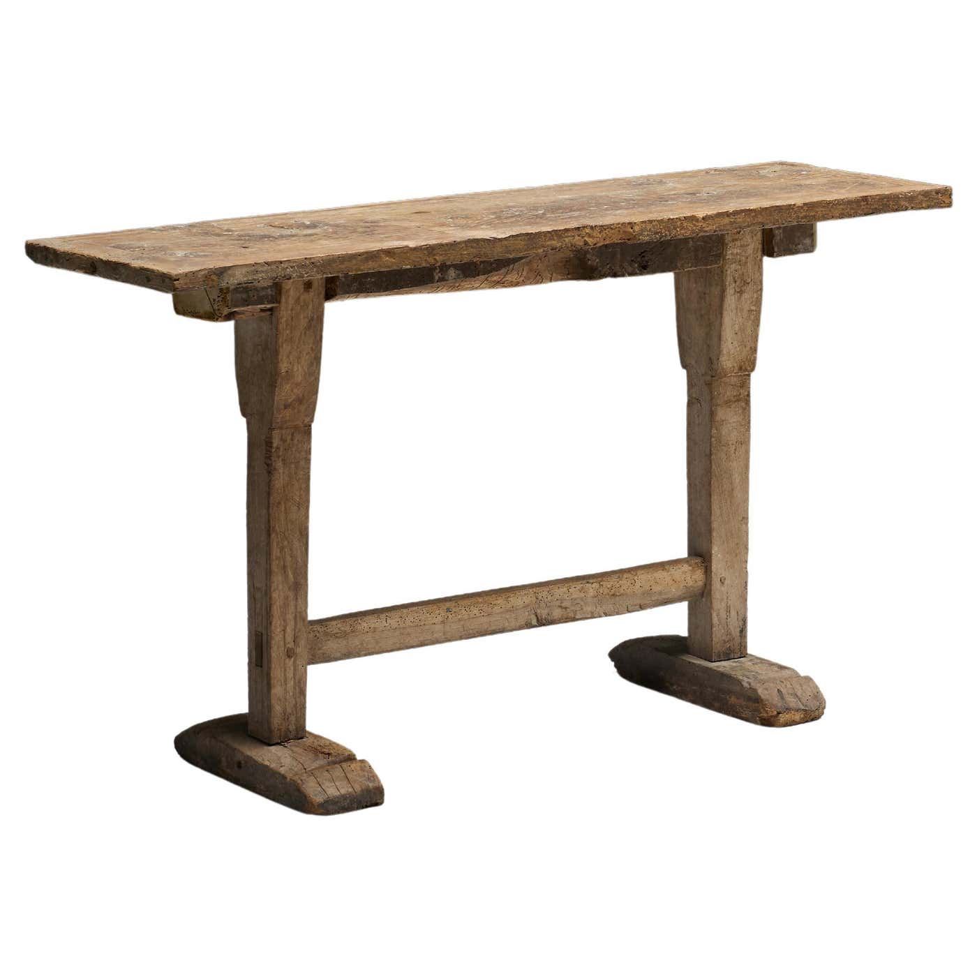 Rustic Primitive Console Table, France, 19th Century For Sale at 1stDibs