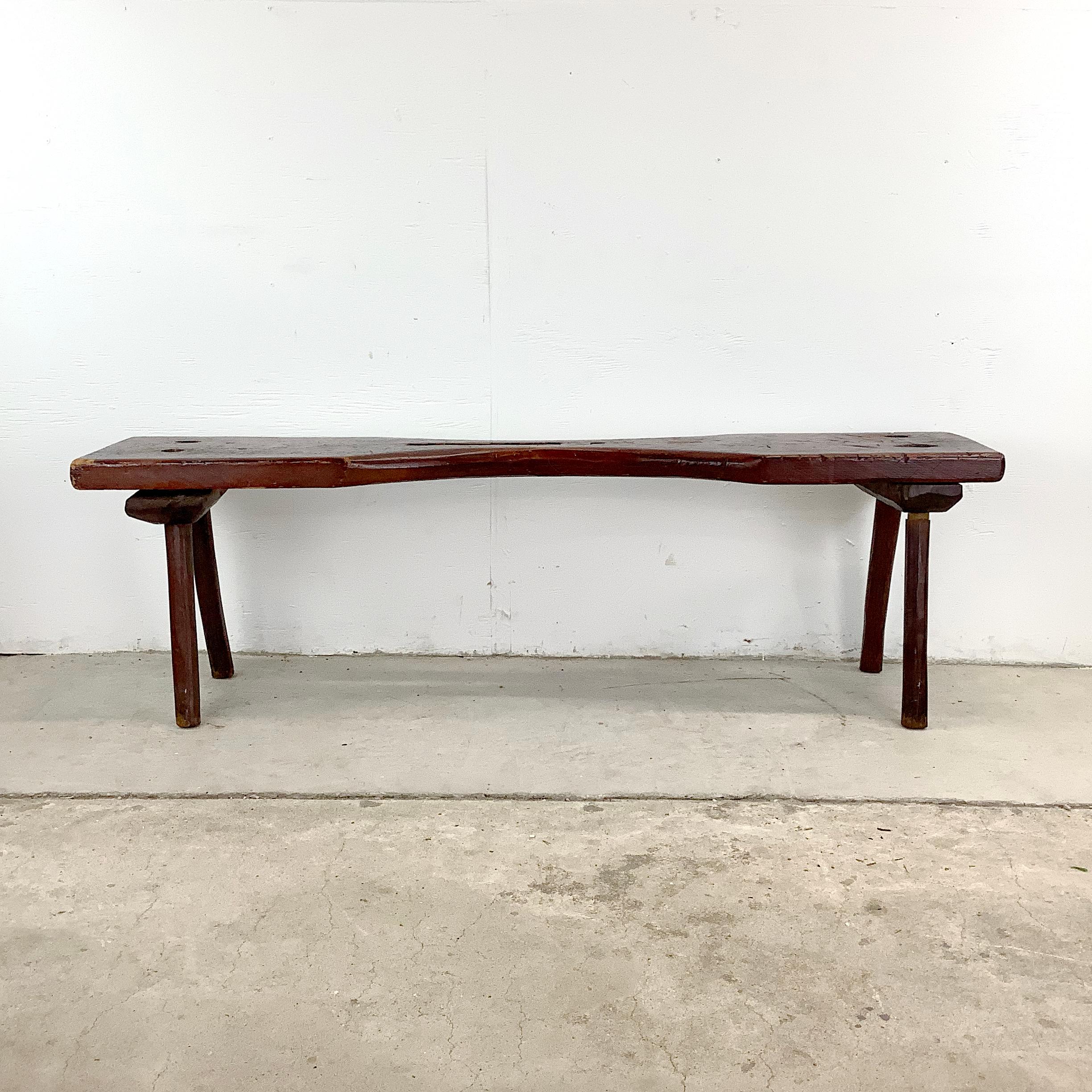 If furniture could talk, this vintage cobbler’s bench would have stories to tell. Each worn edge and chisel mark reflects a history of careful work and quiet craftsmanship. The design is simple, sturdy, and soulful — qualities that make it as