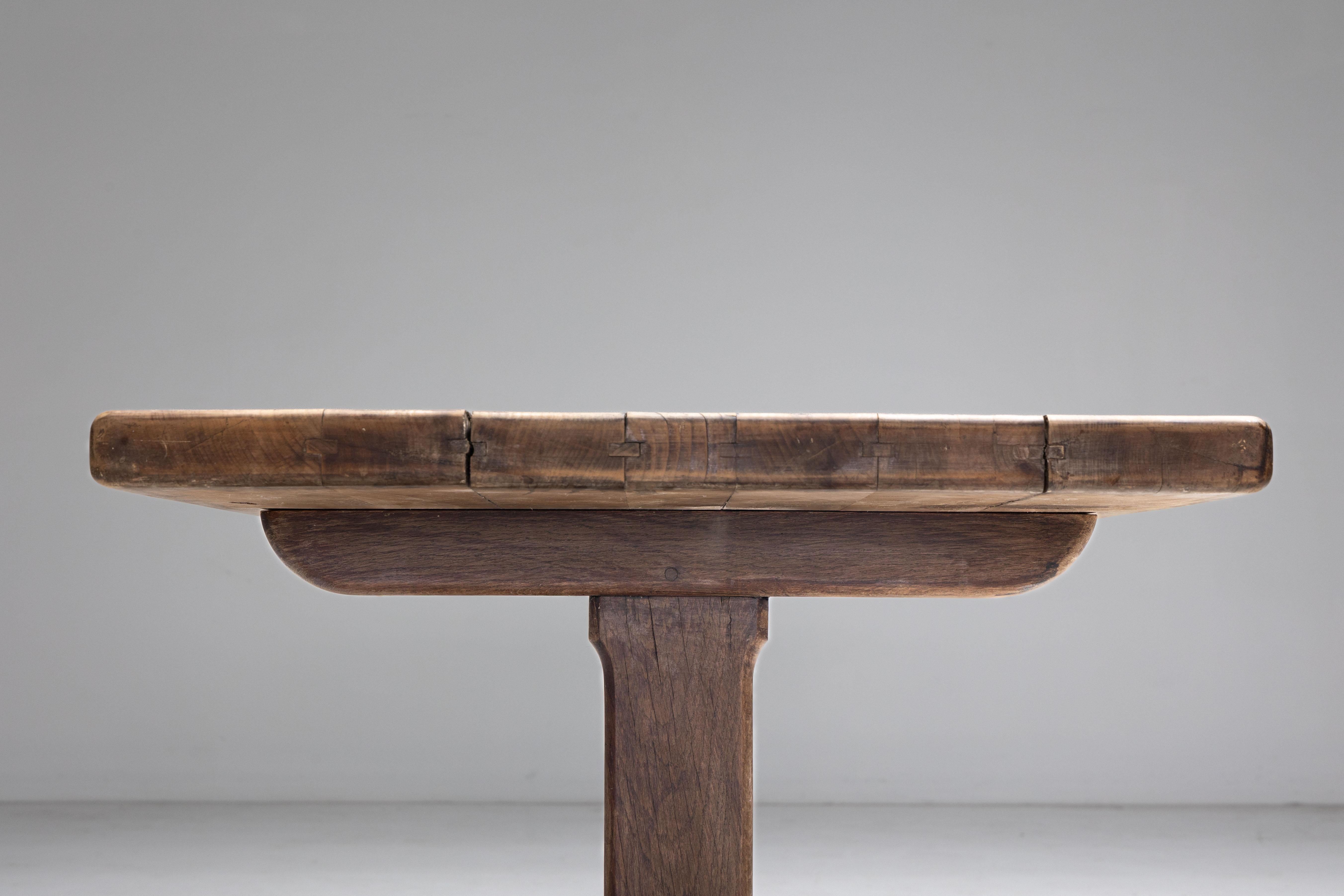 Rustic Primitive Dining Table, France, Early 20th Century 1