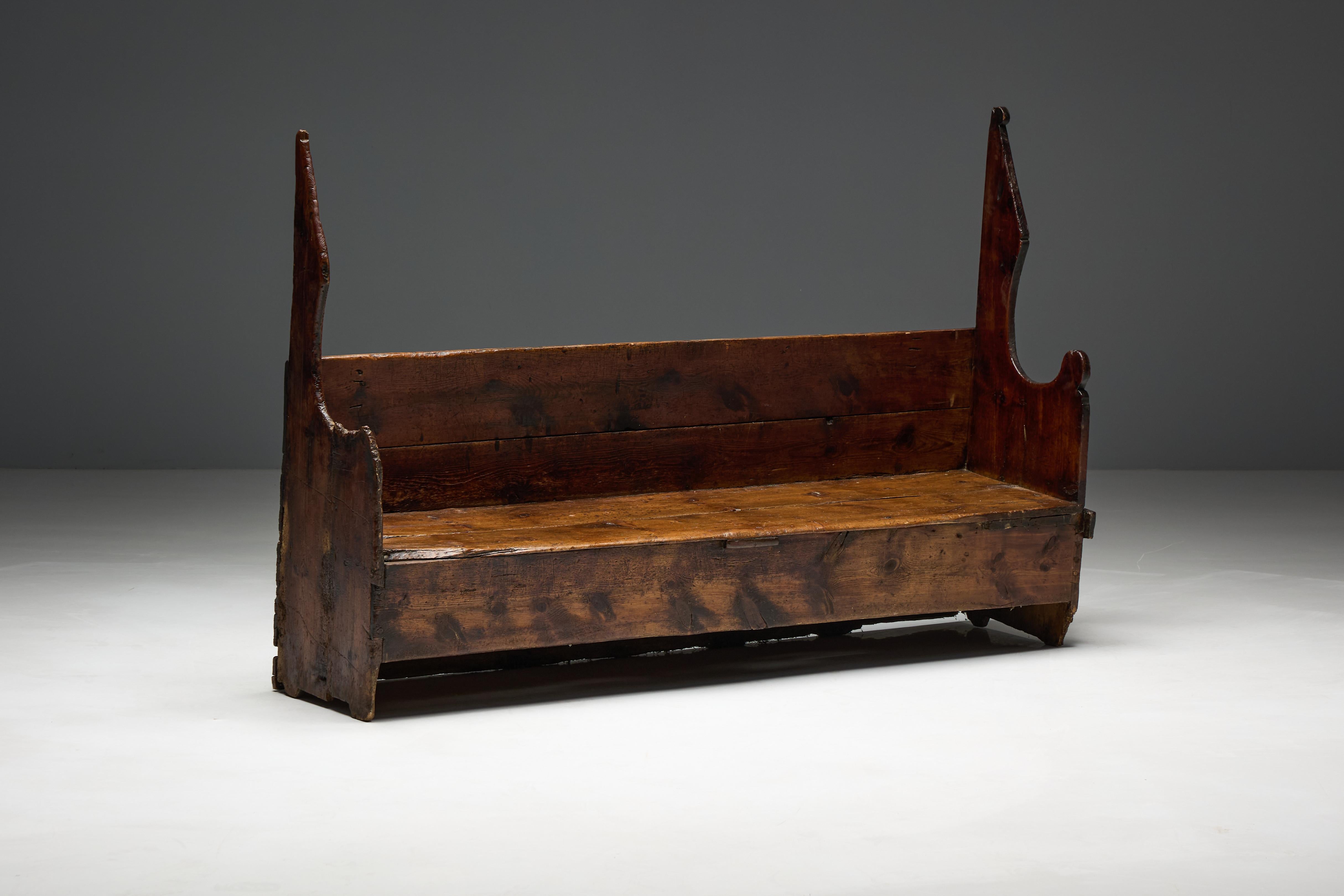 Rustic Primitive Farmhouse Bench, Spain, 18th Century For Sale 5