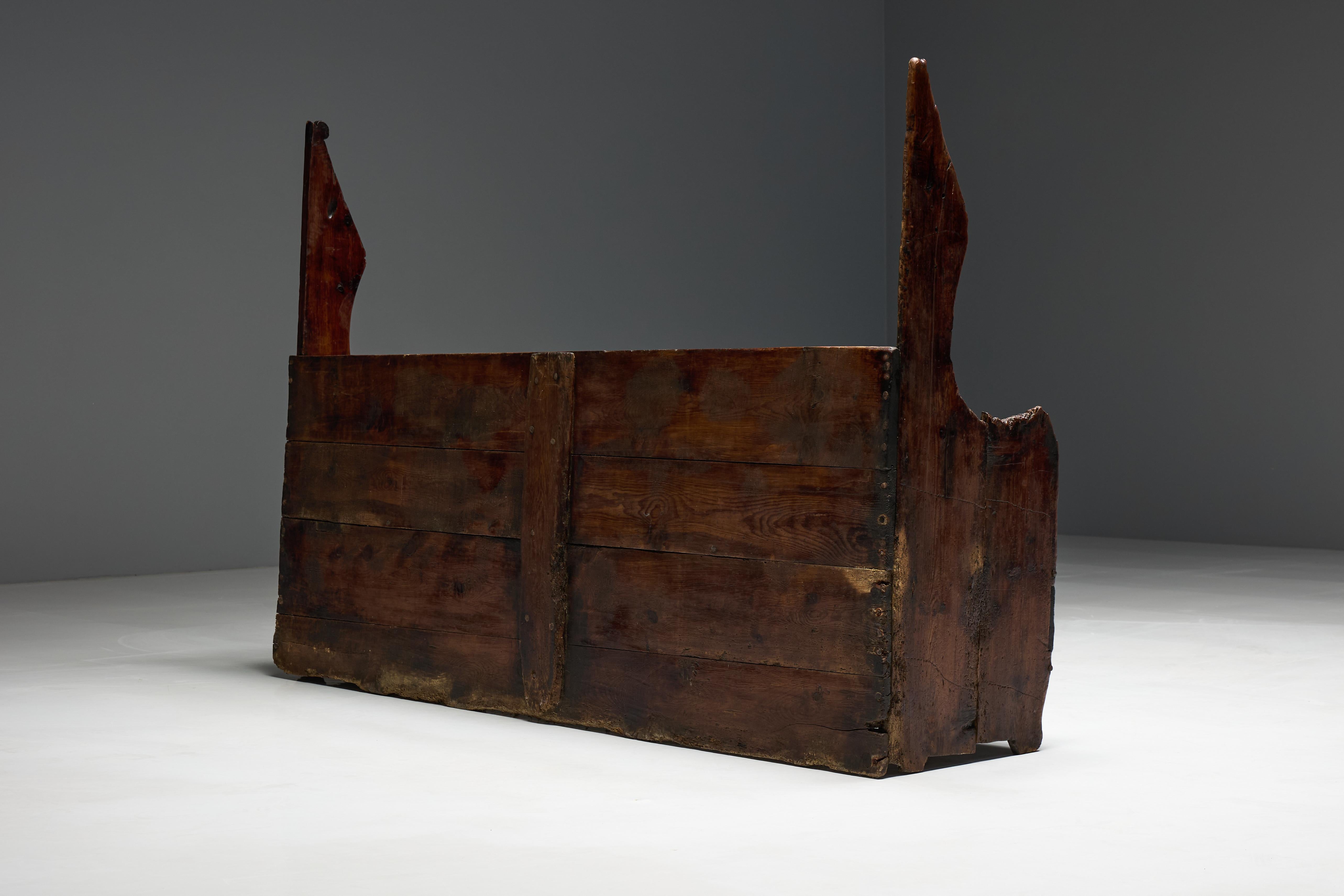 Rustic Primitive Farmhouse Bench, Spain, 18th Century For Sale 7