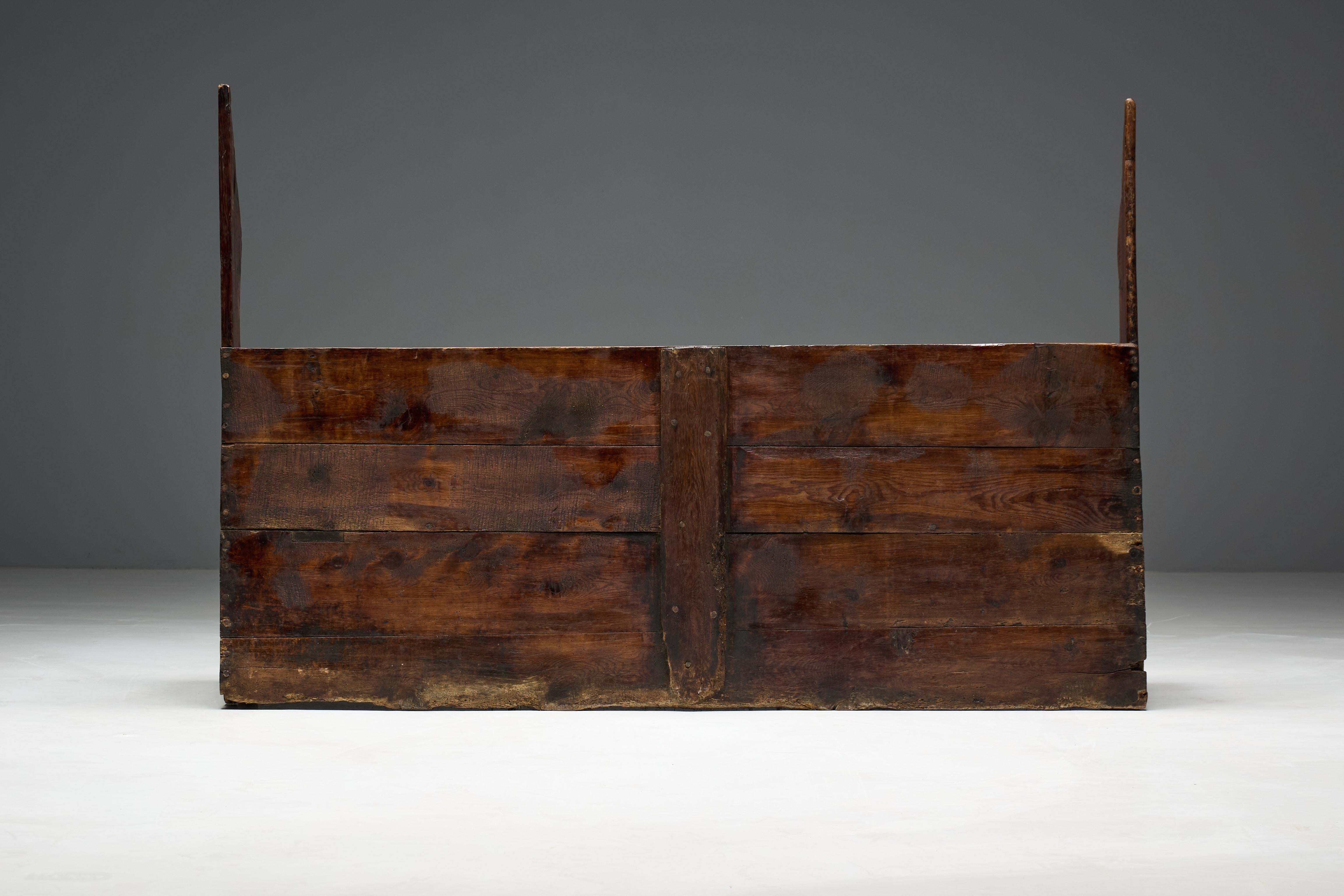 Rustic Primitive Farmhouse Bench, Spain, 18th Century For Sale 8