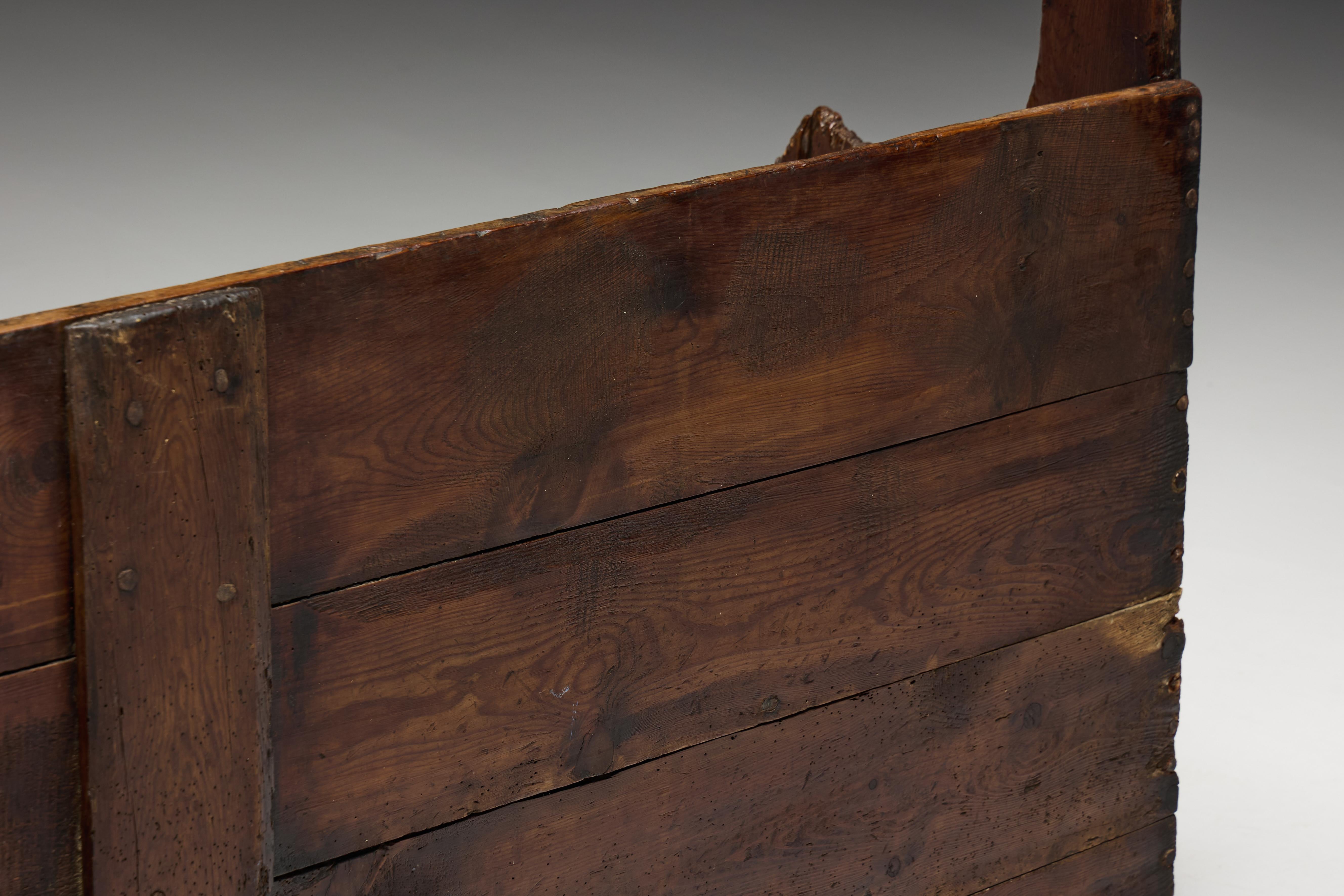 Rustic Primitive Farmhouse Bench, Spain, 18th Century For Sale 9