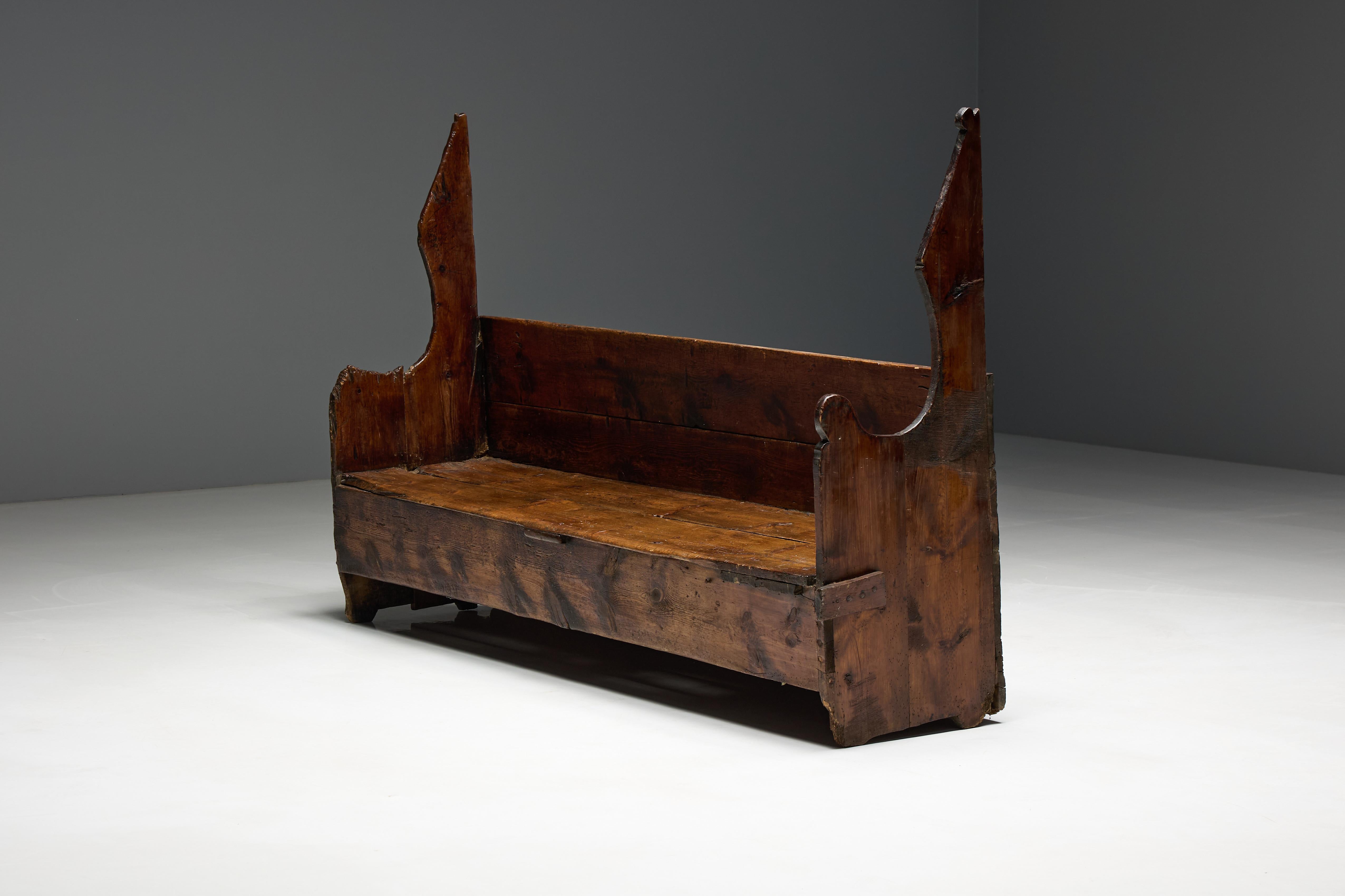 Rustic Primitive Farmhouse Bench, Spain, 18th Century For Sale 11