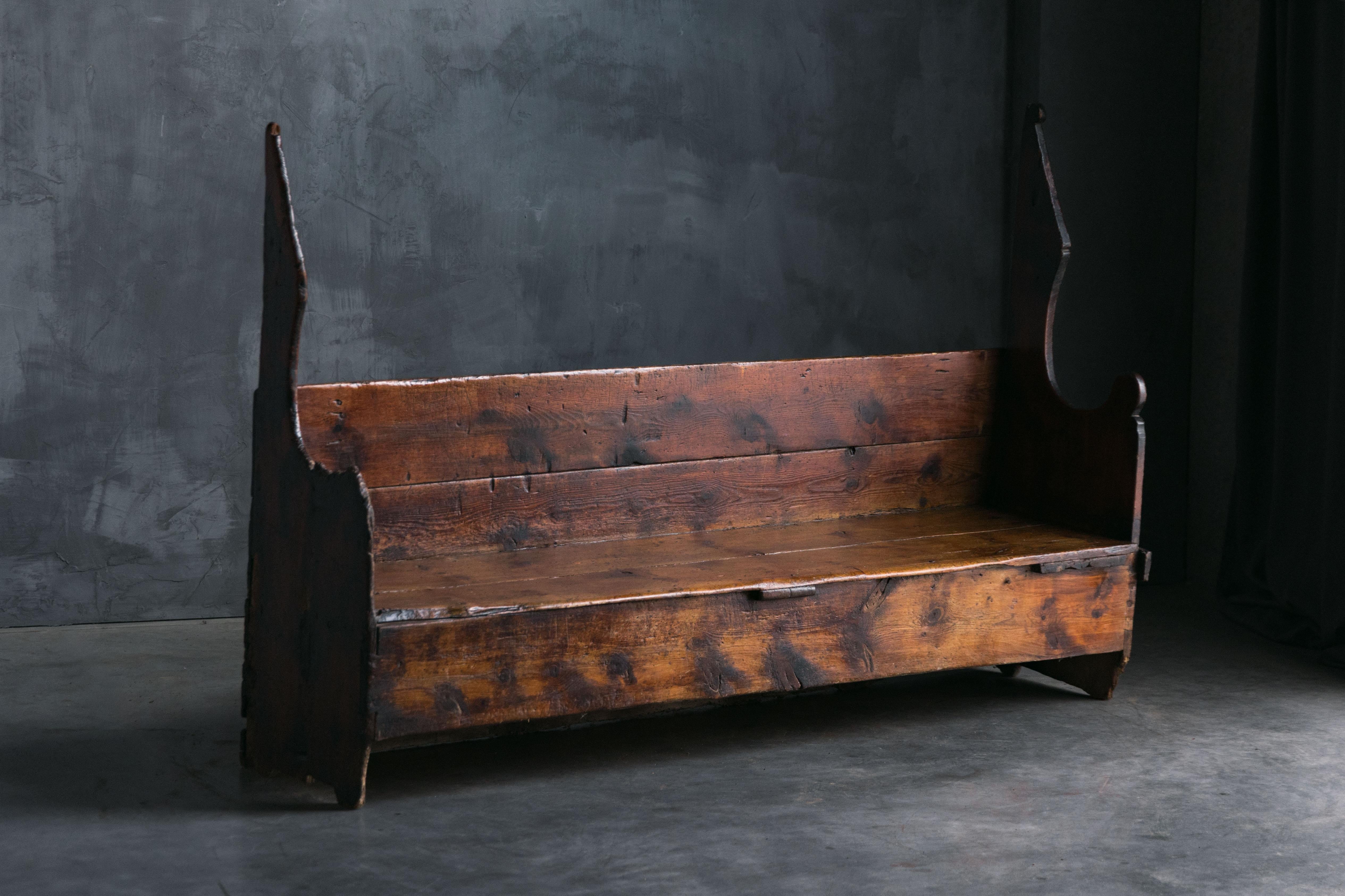 Spanish Rustic Primitive Farmhouse Bench, Spain, 18th Century For Sale