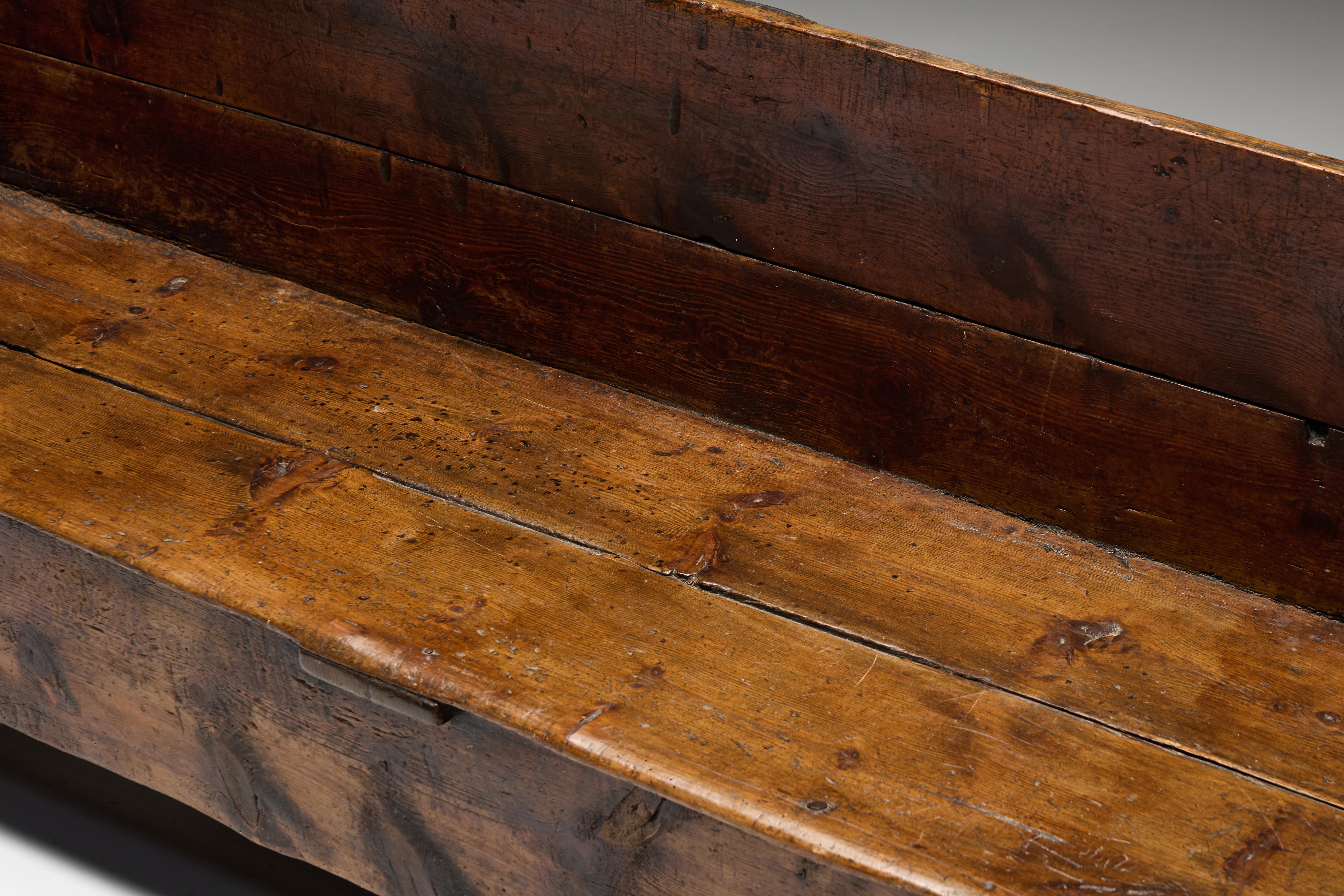 Rustic Primitive Farmhouse Bench, Spain, 18th Century For Sale 1