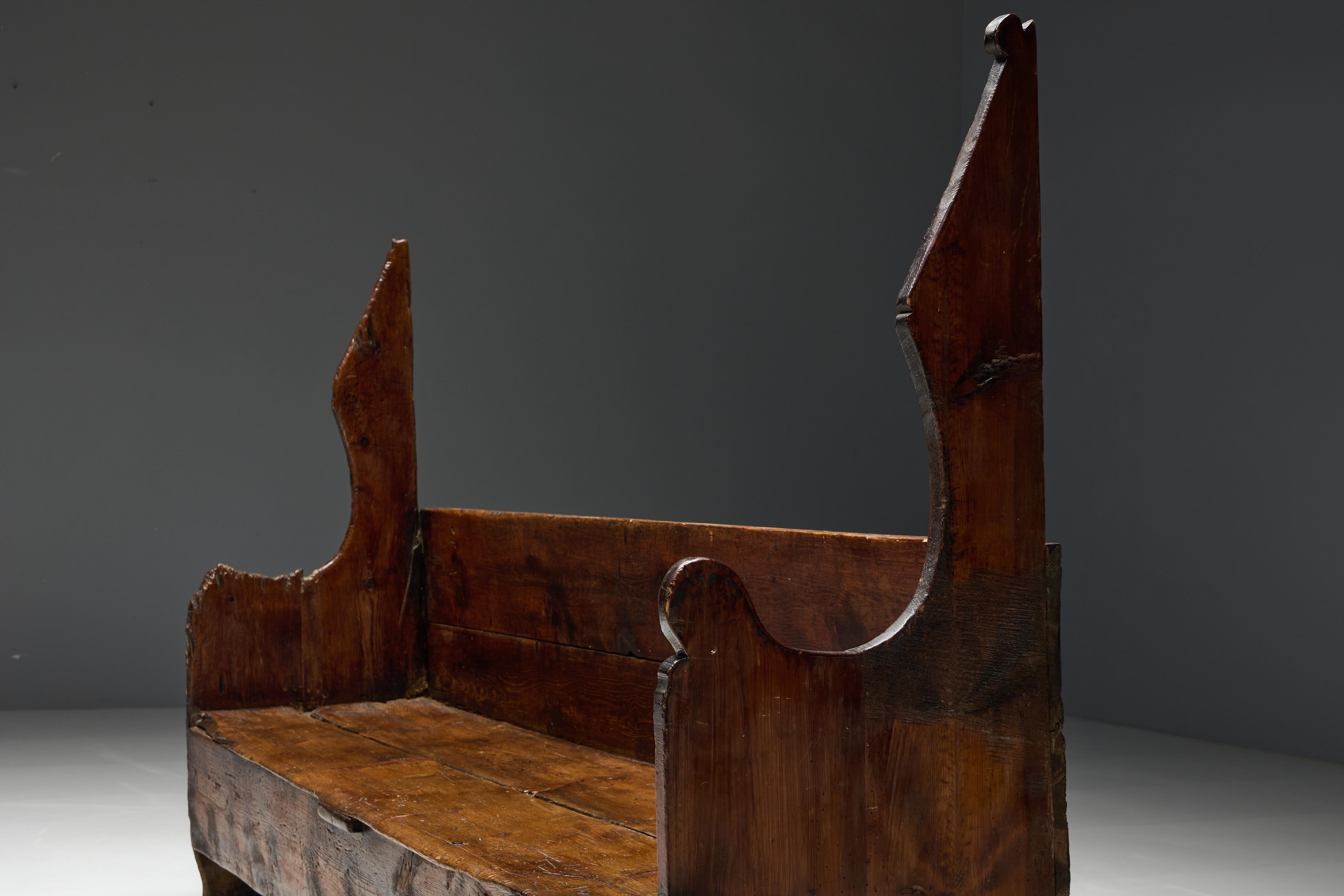 Rustic Primitive Farmhouse Bench, Spain, 18th Century For Sale 3