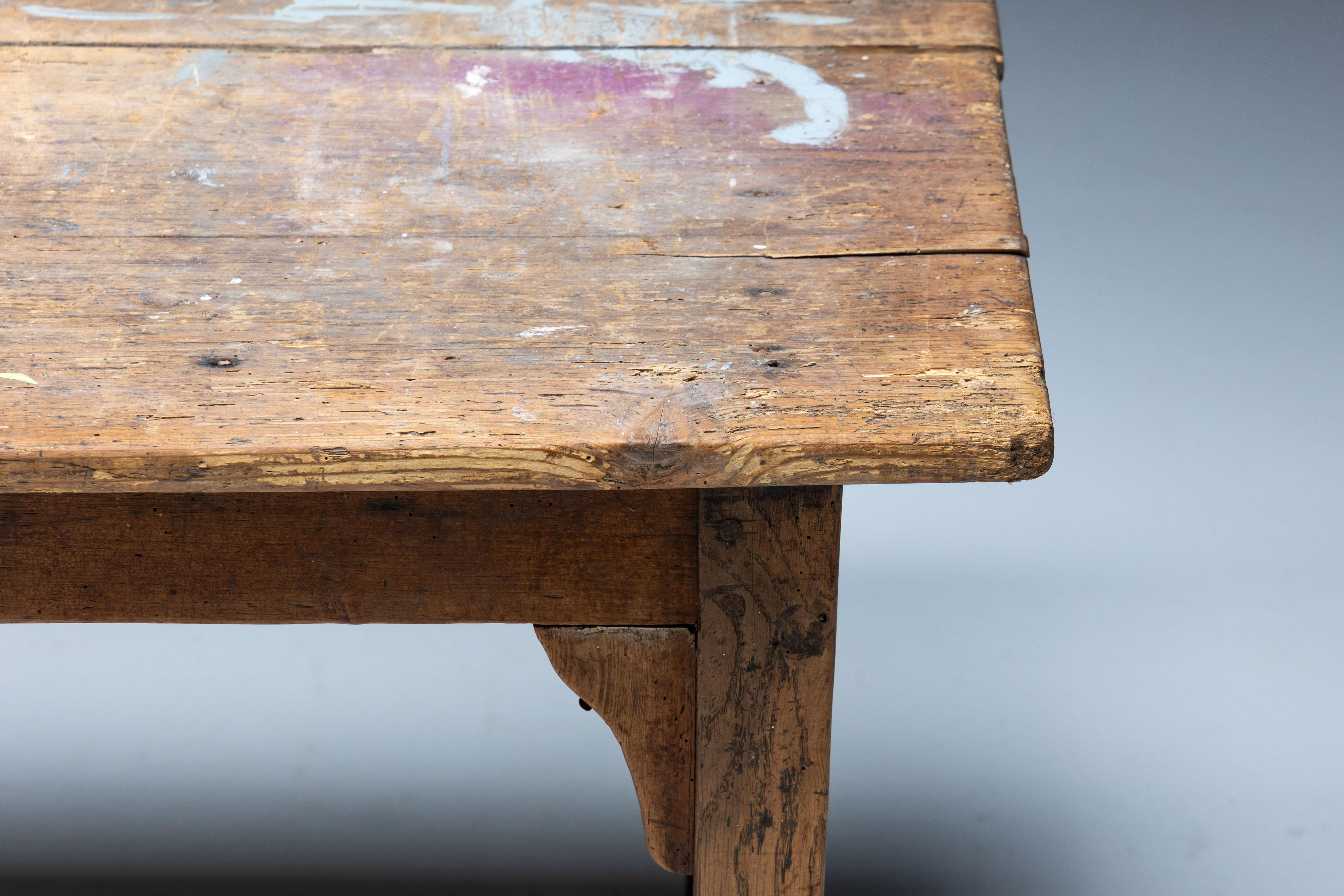 XIXe siècle Table à manger de ferme rustique, France, 19ème siècle en vente