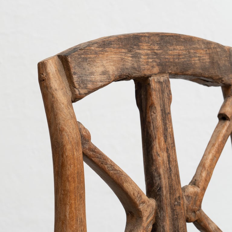 Rustic Primitive Hand Made Traditional Wood Chair, circa 1930 For Sale ...