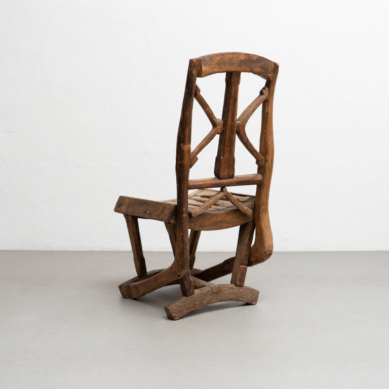 Rustic Primitive Hand Made Traditional Wood Chair, circa 1930 For Sale ...