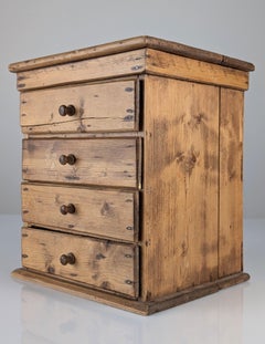 Rustic Primitive Natural Pine Small Apothecary Chest, 1940s