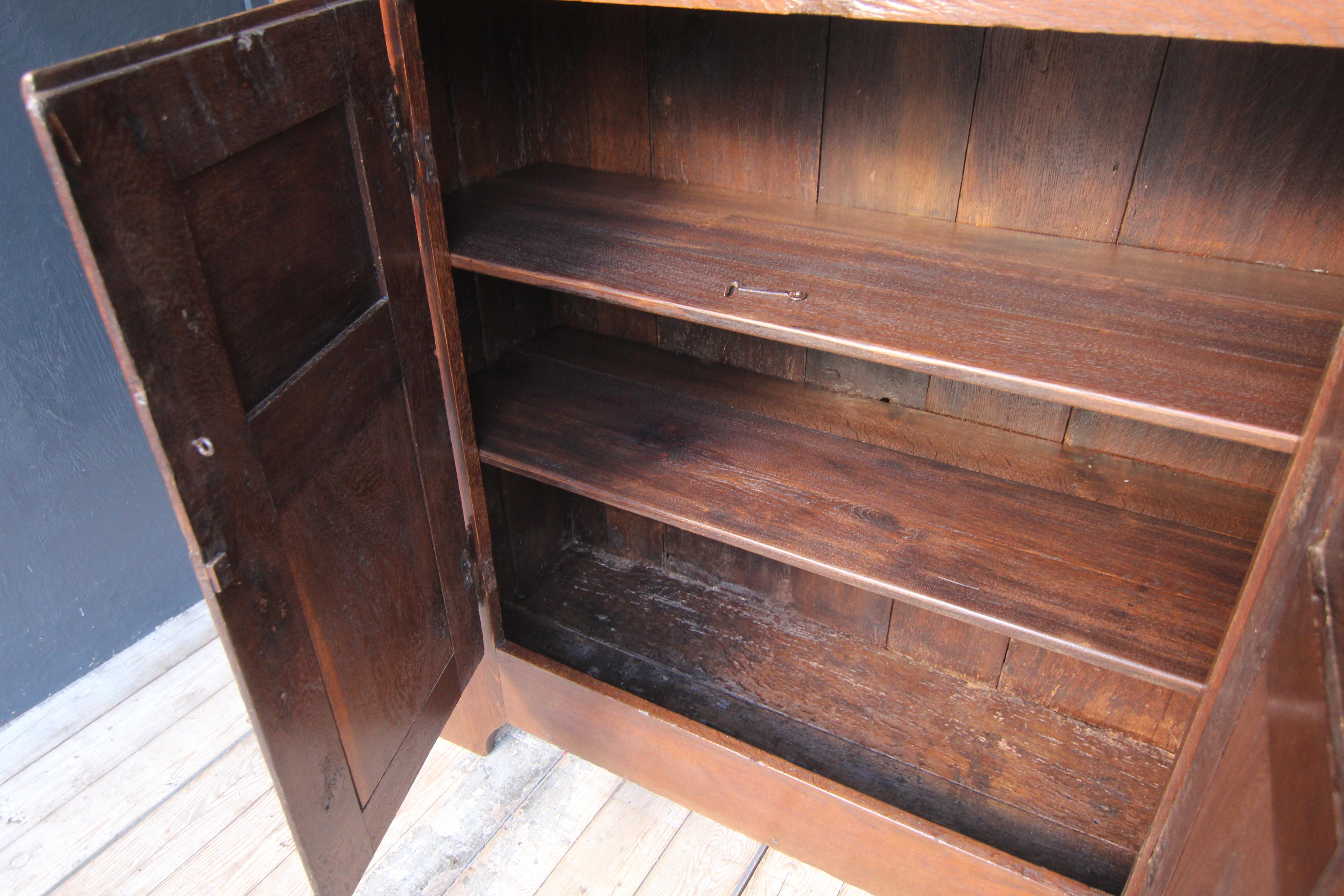 Rustic Primitive Oak Cupboard from around 1800 For Sale 11