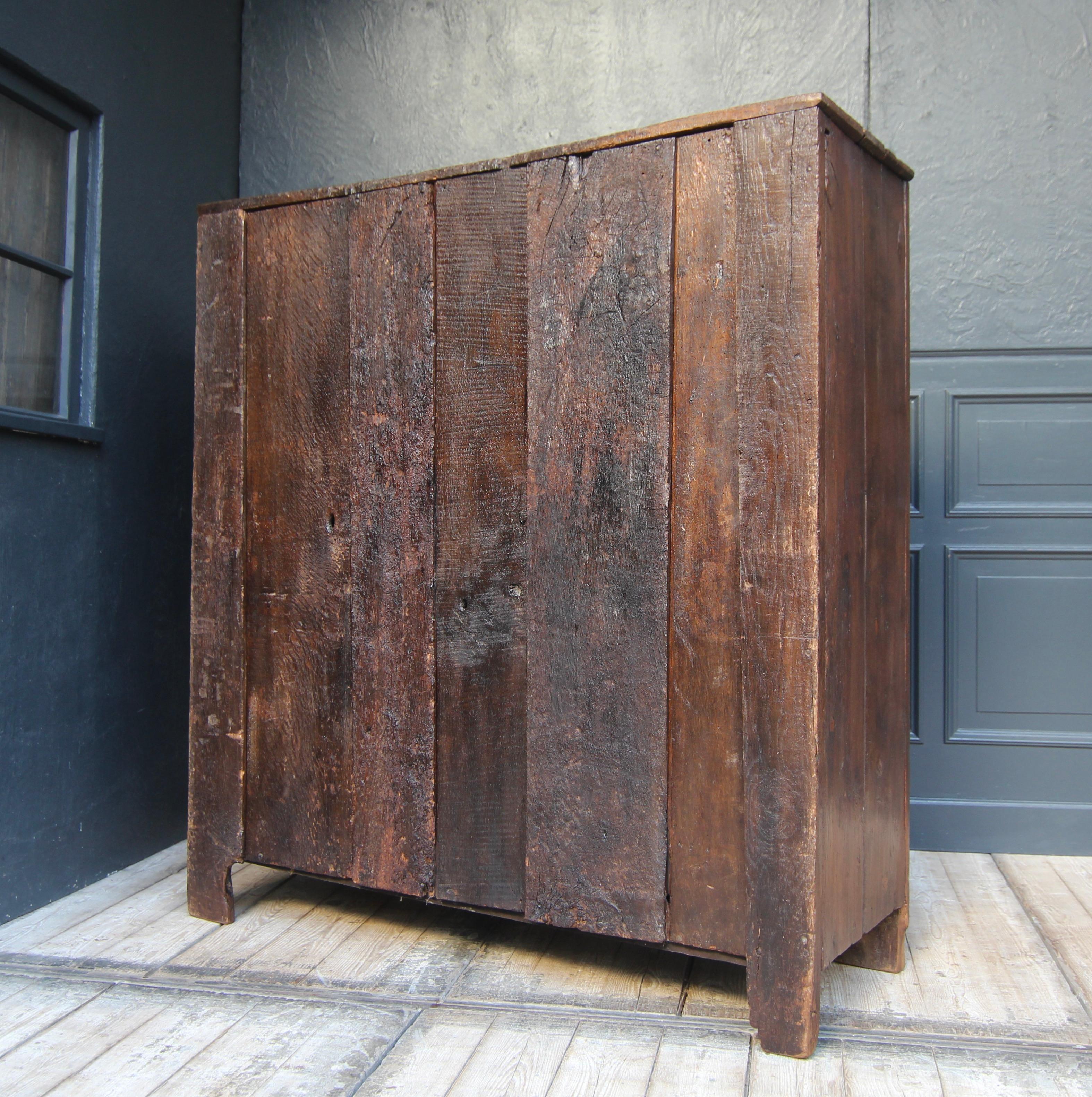 Rustic Primitive Oak Cupboard from around 1800 For Sale 14