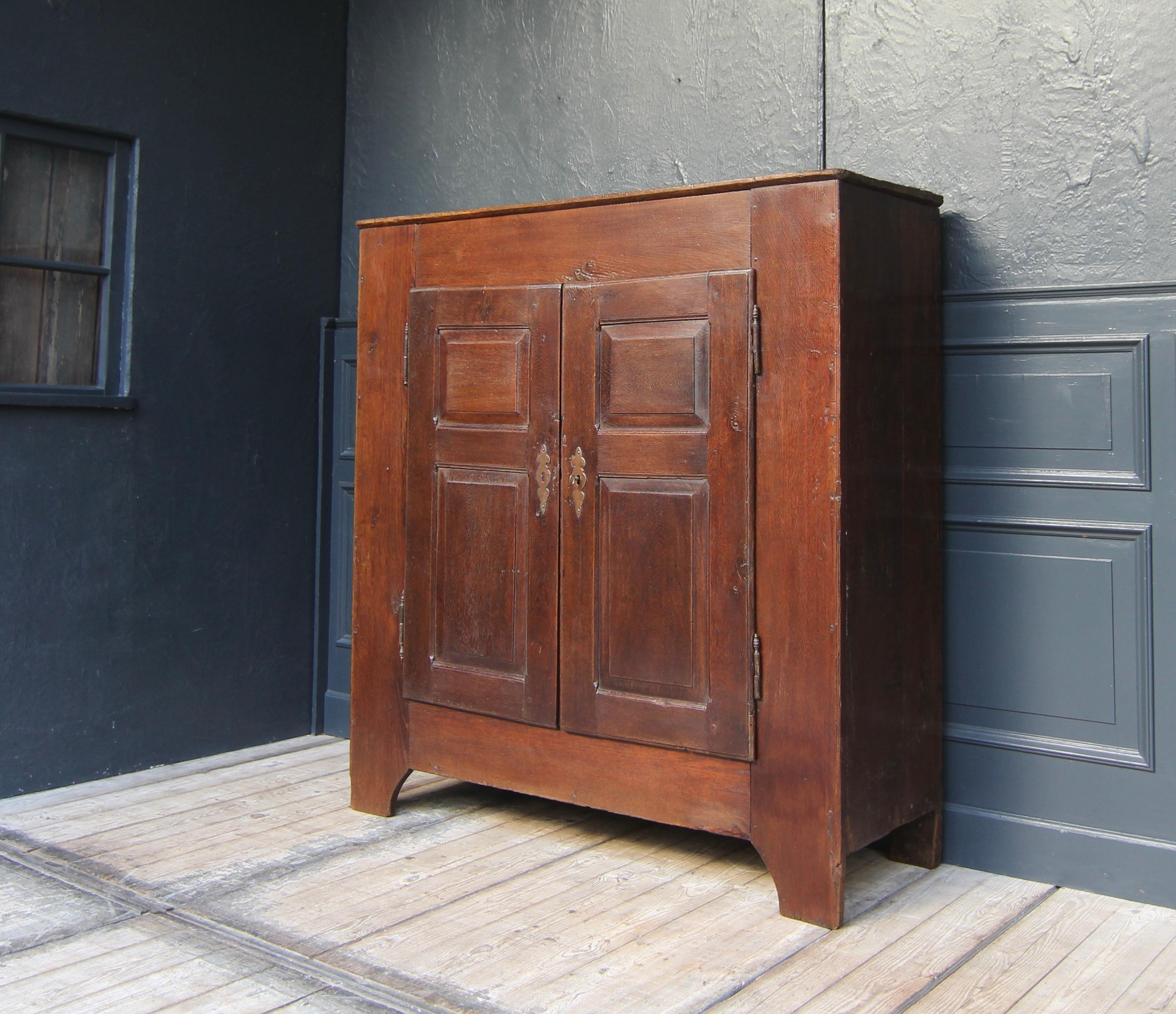 Belgian Rustic Primitive Oak Cupboard from around 1800 For Sale