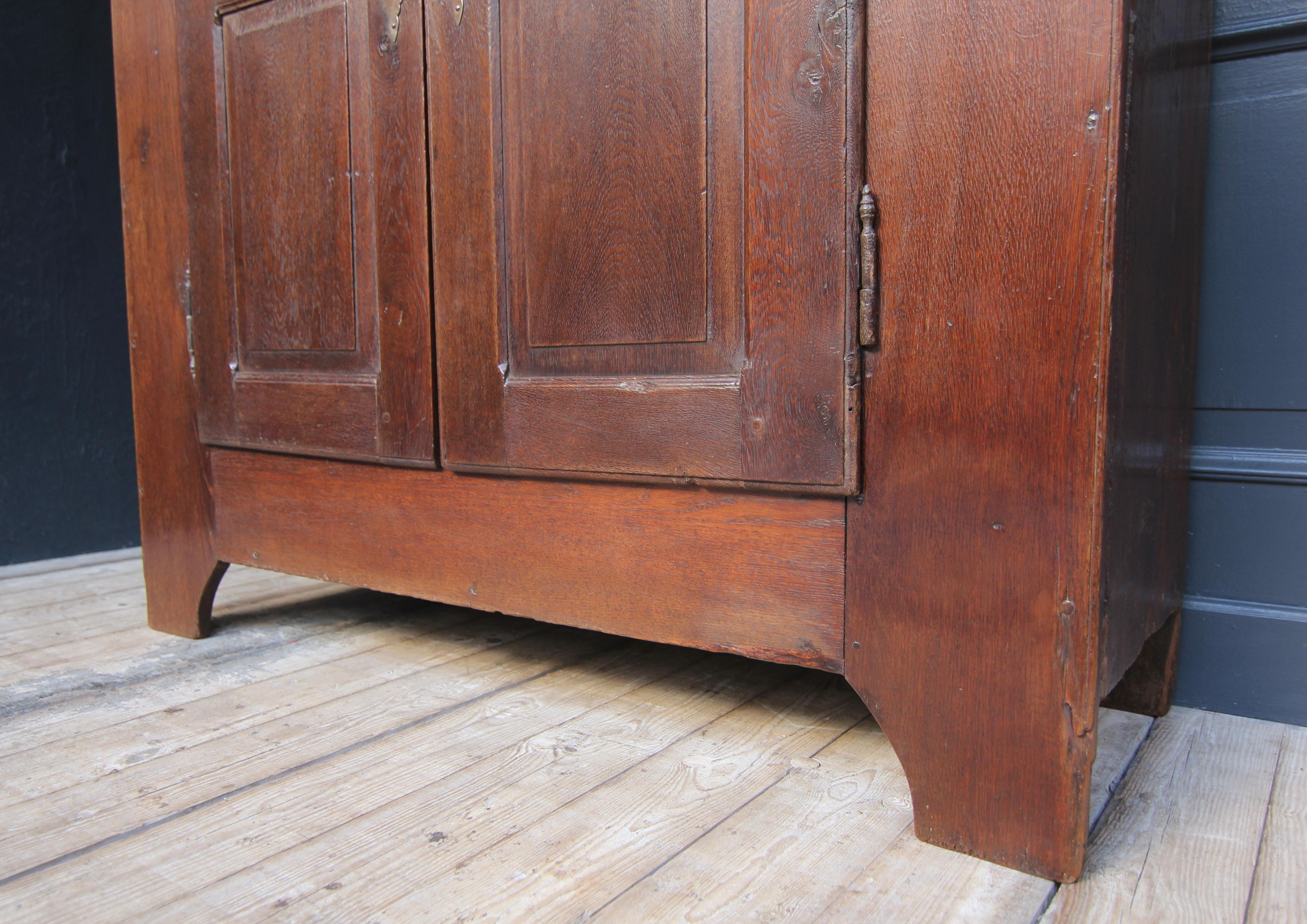 18th Century Rustic Primitive Oak Cupboard from around 1800 For Sale
