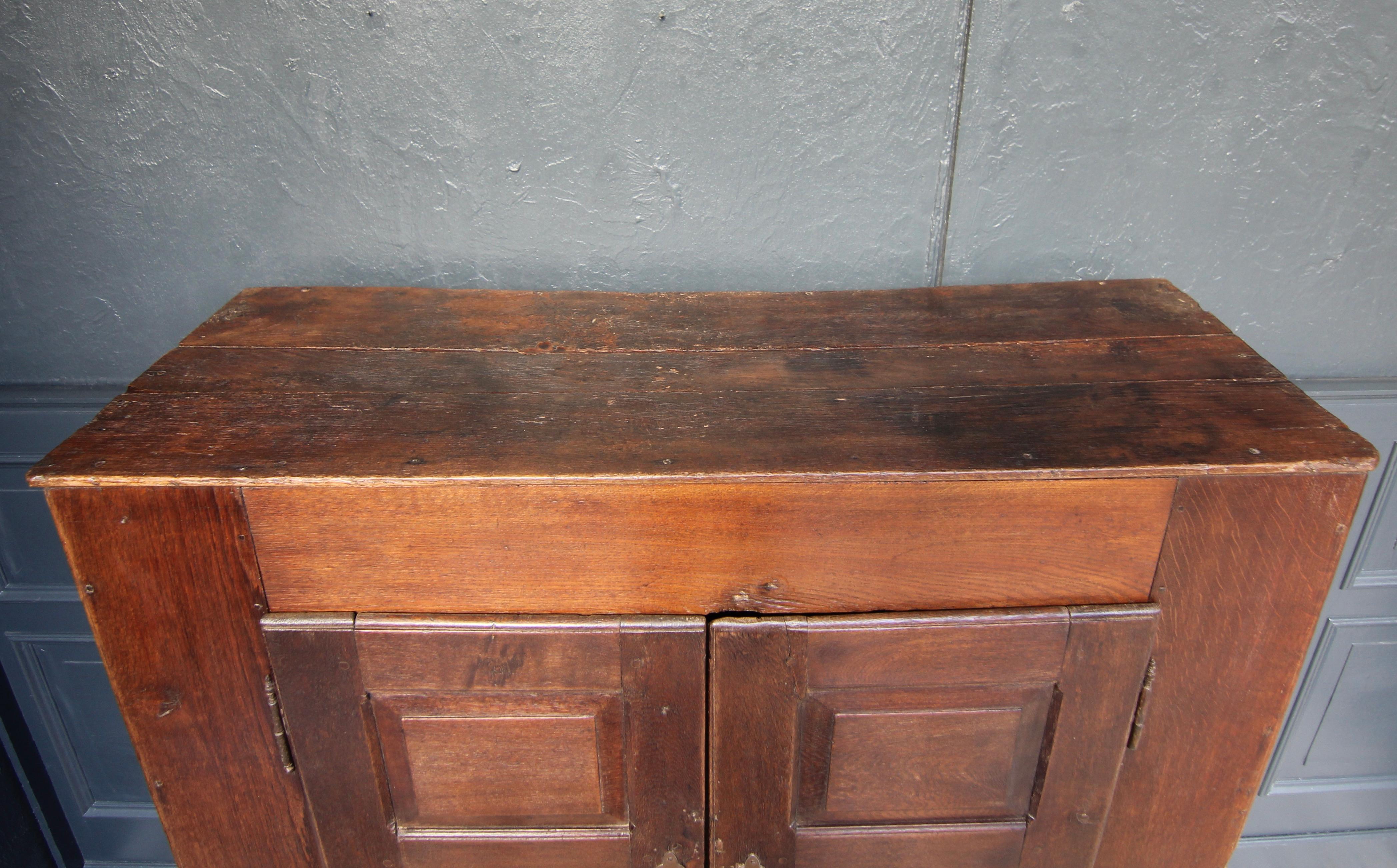 Rustic Primitive Oak Cupboard from around 1800 For Sale 3