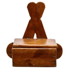 Rustic Primitive Pastor Handmade Sculptural Wood Box, circa 1940 