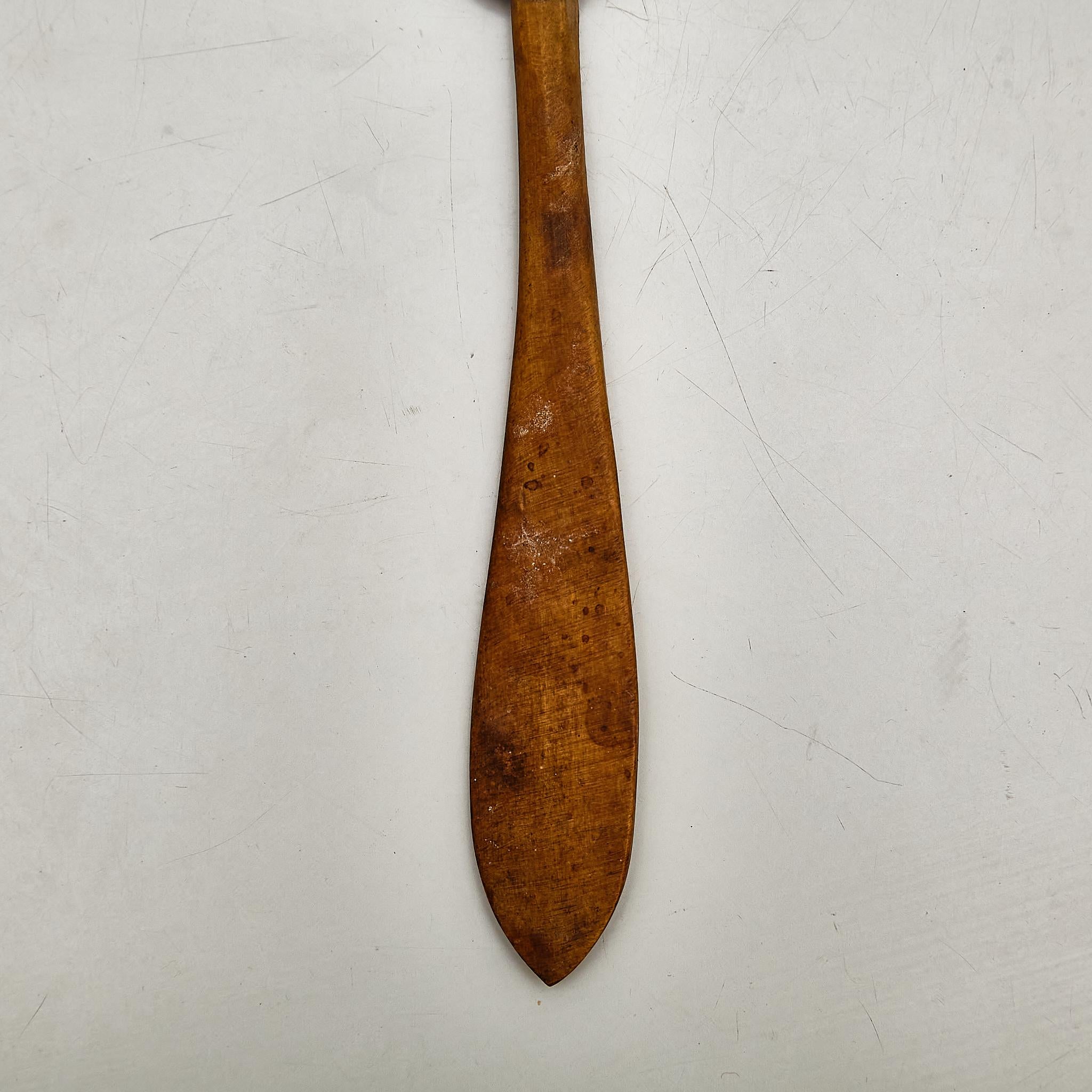 Rustic Primitive Pastor Handmade Wood Spoon, circa 1930 In Fair Condition In Barcelona, Barcelona