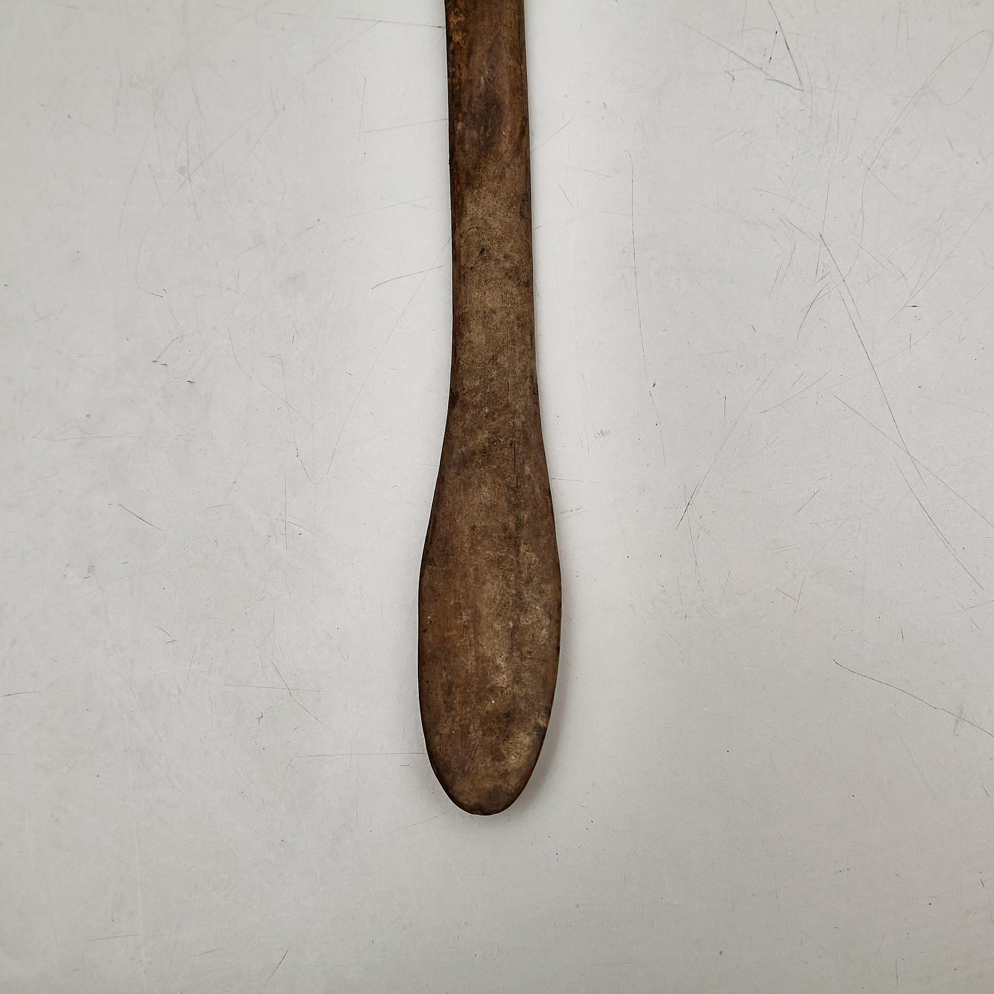 Rustic Primitive Pastor Handmade Wood Spoon, circa 1930 In Fair Condition For Sale In Barcelona, ES