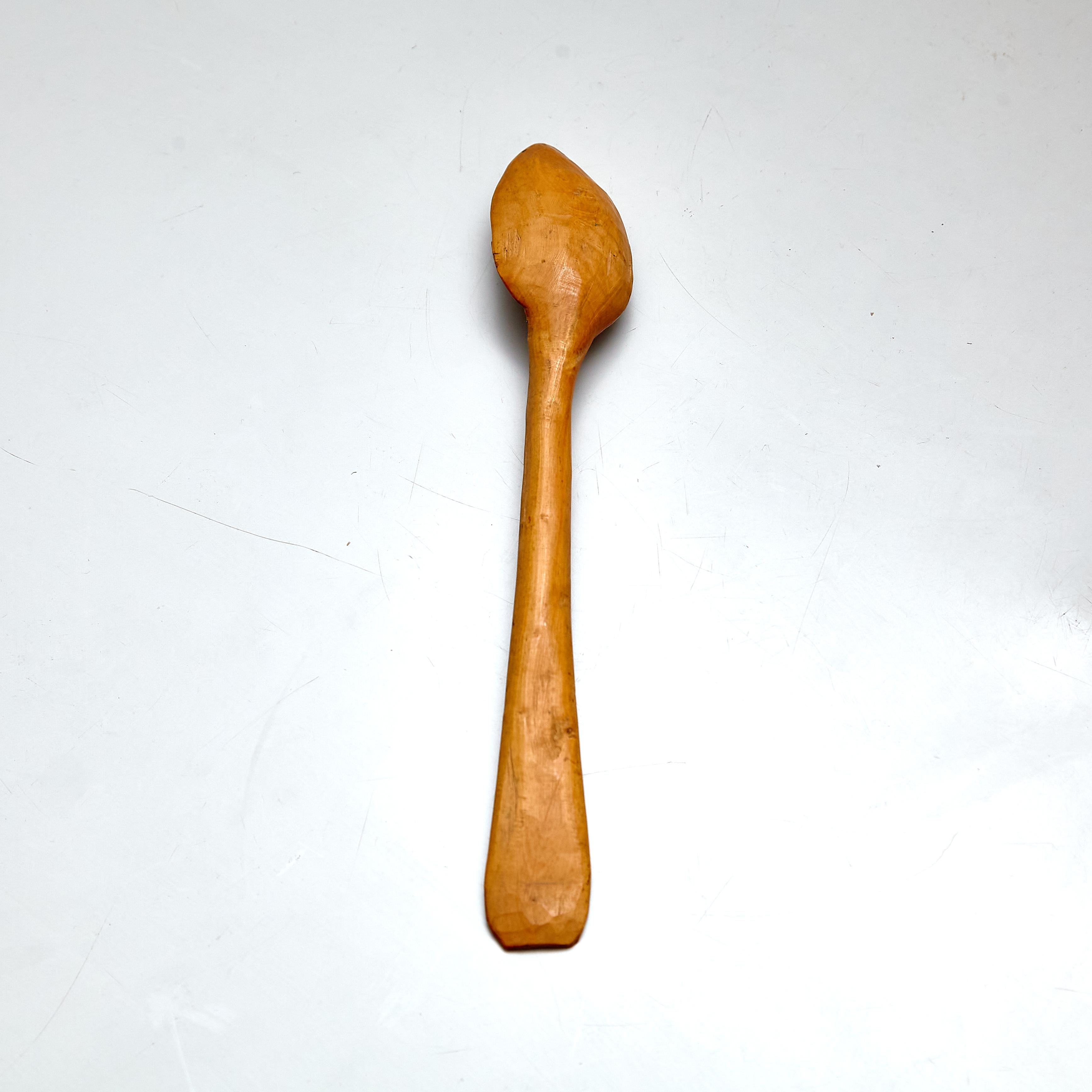 Rustic Primitive Pastor Handmade Wood Spoon, circa 1930 For Sale 1