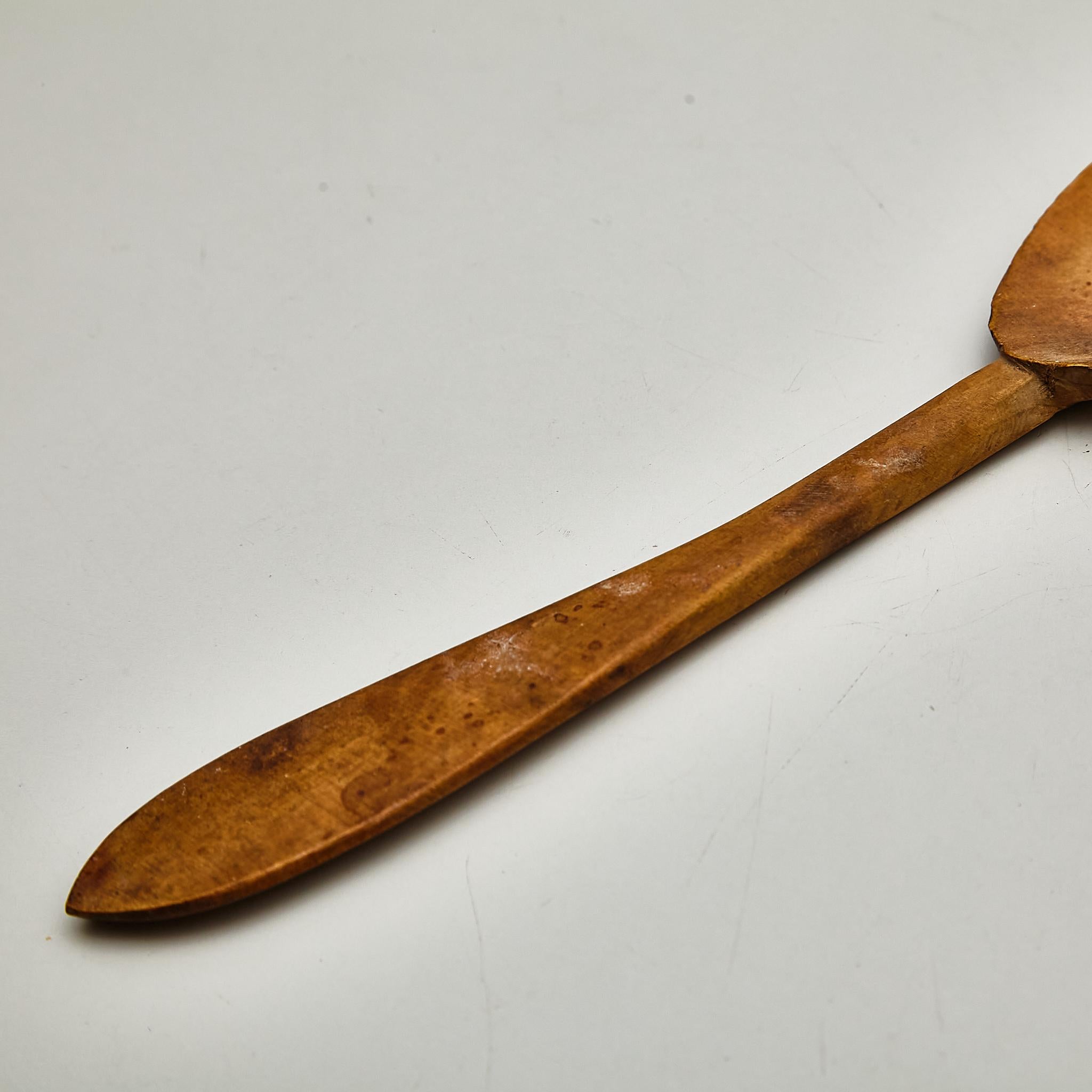 Rustic Primitive Pastor Handmade Wood Spoon, circa 1930 1