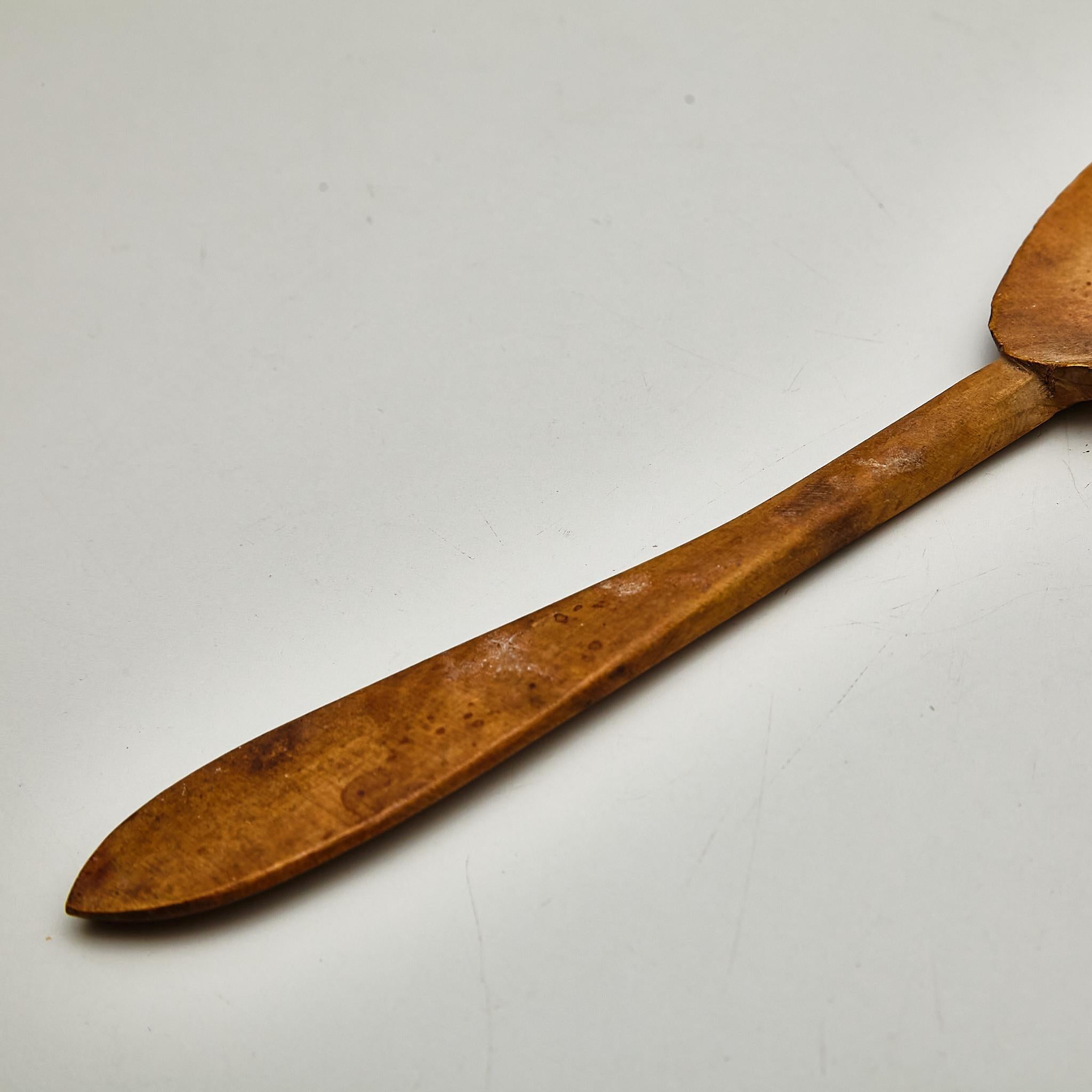 Rustic Primitive Pastor Handmade Wood Spoon, circa 1930 For Sale 1
