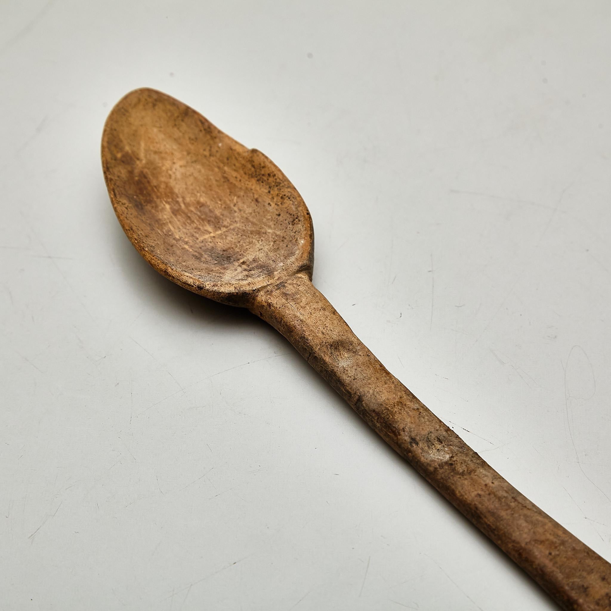 Rustic Primitive Pastor Handmade Wood Spoon, circa 1930 For Sale 2