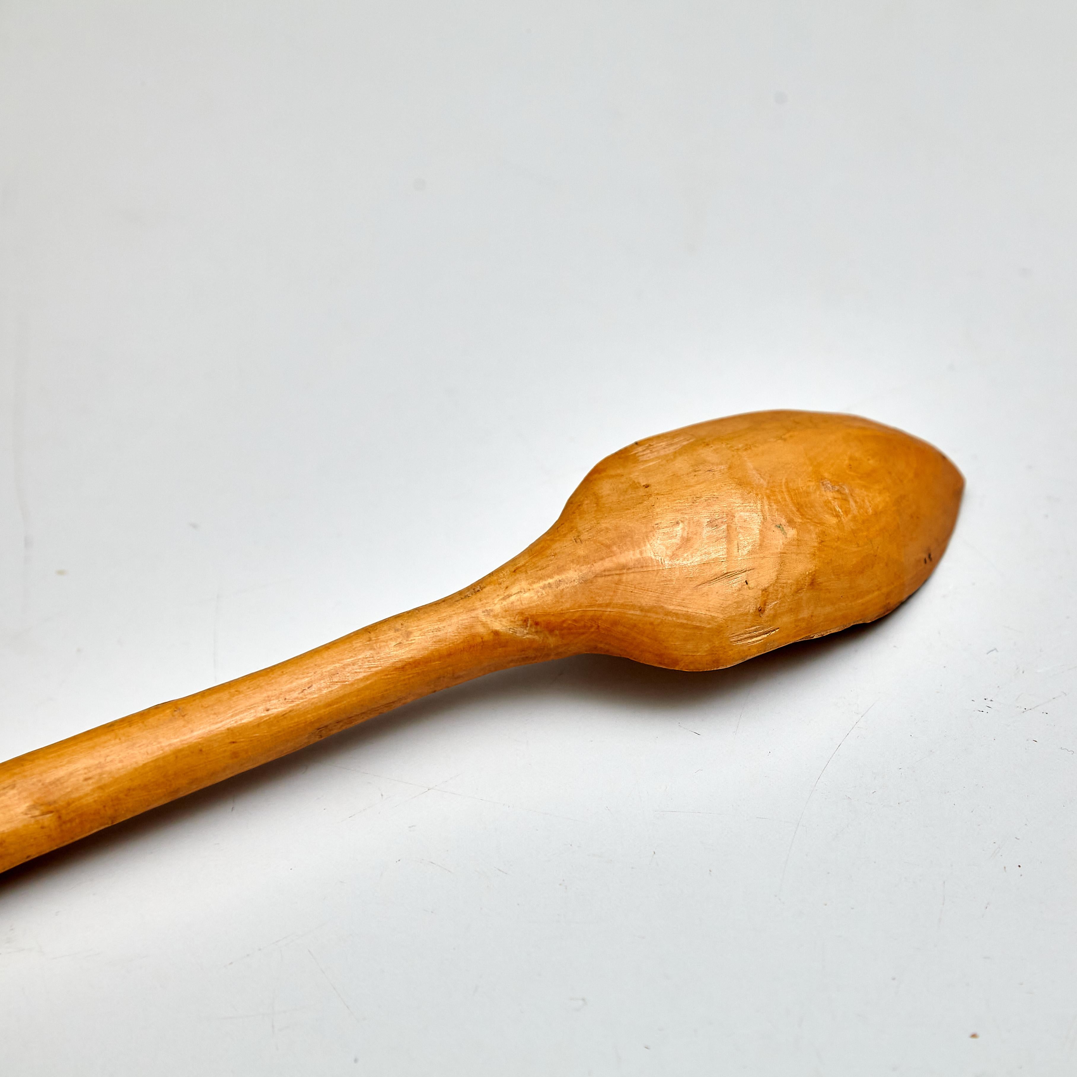 Rustic Primitive Pastor Handmade Wood Spoon, circa 1930 For Sale 3