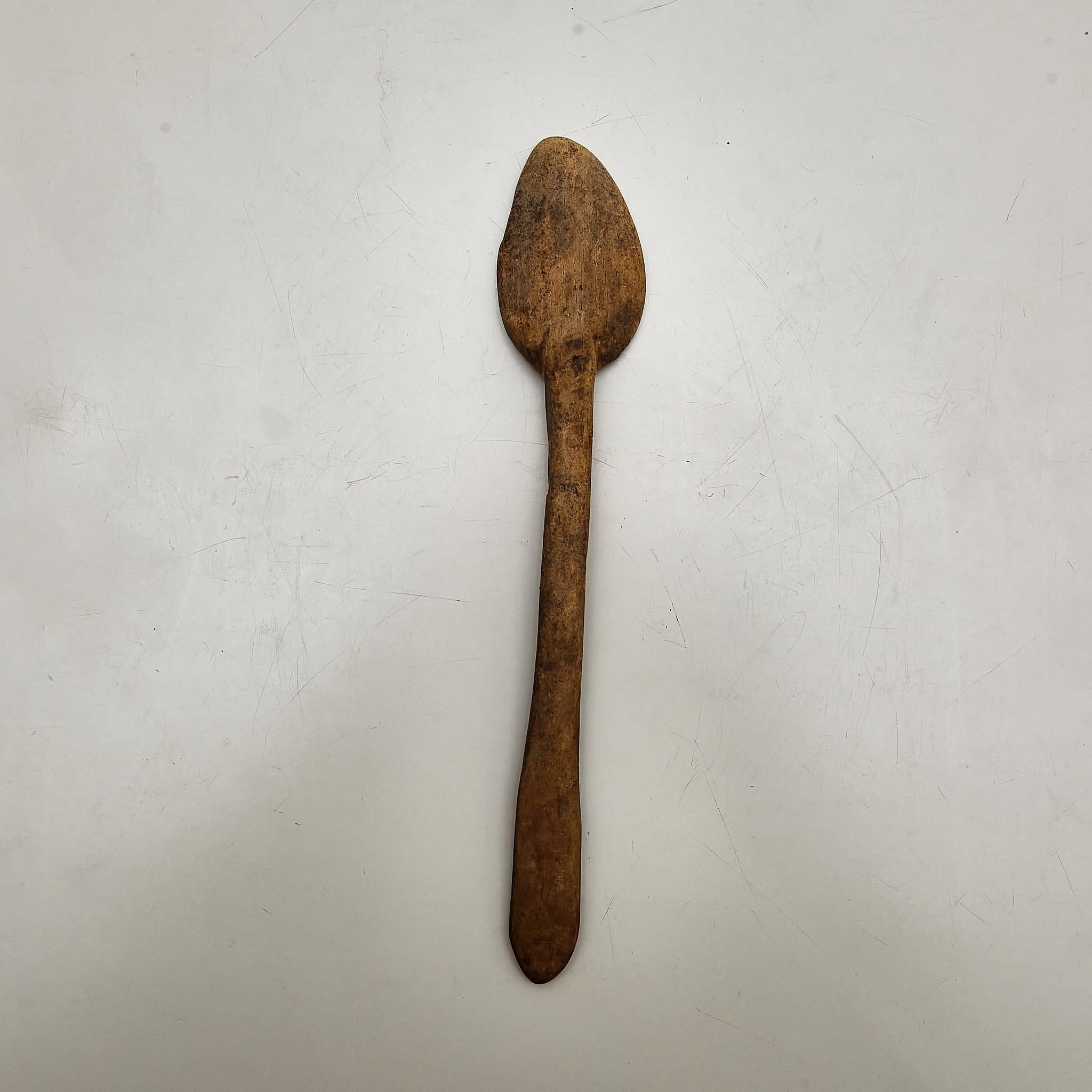 Rustic Primitive Pastor Handmade Wood Spoon, circa 1930 For Sale 3