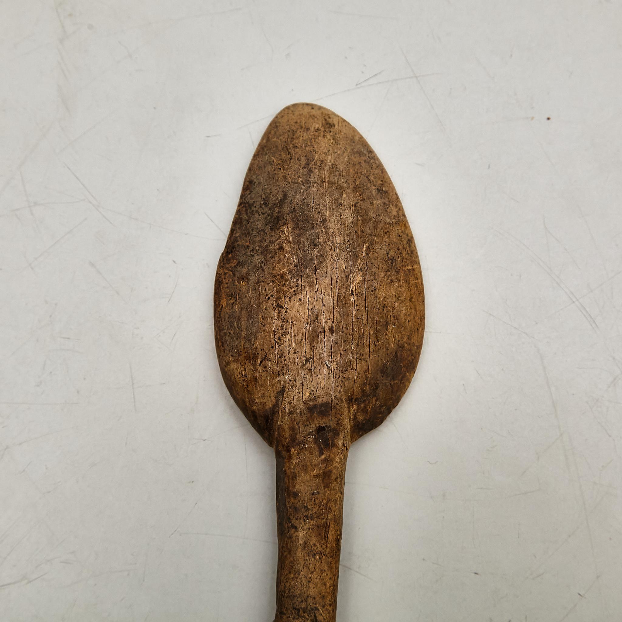Rustic Primitive Pastor Handmade Wood Spoon, circa 1930 For Sale 4