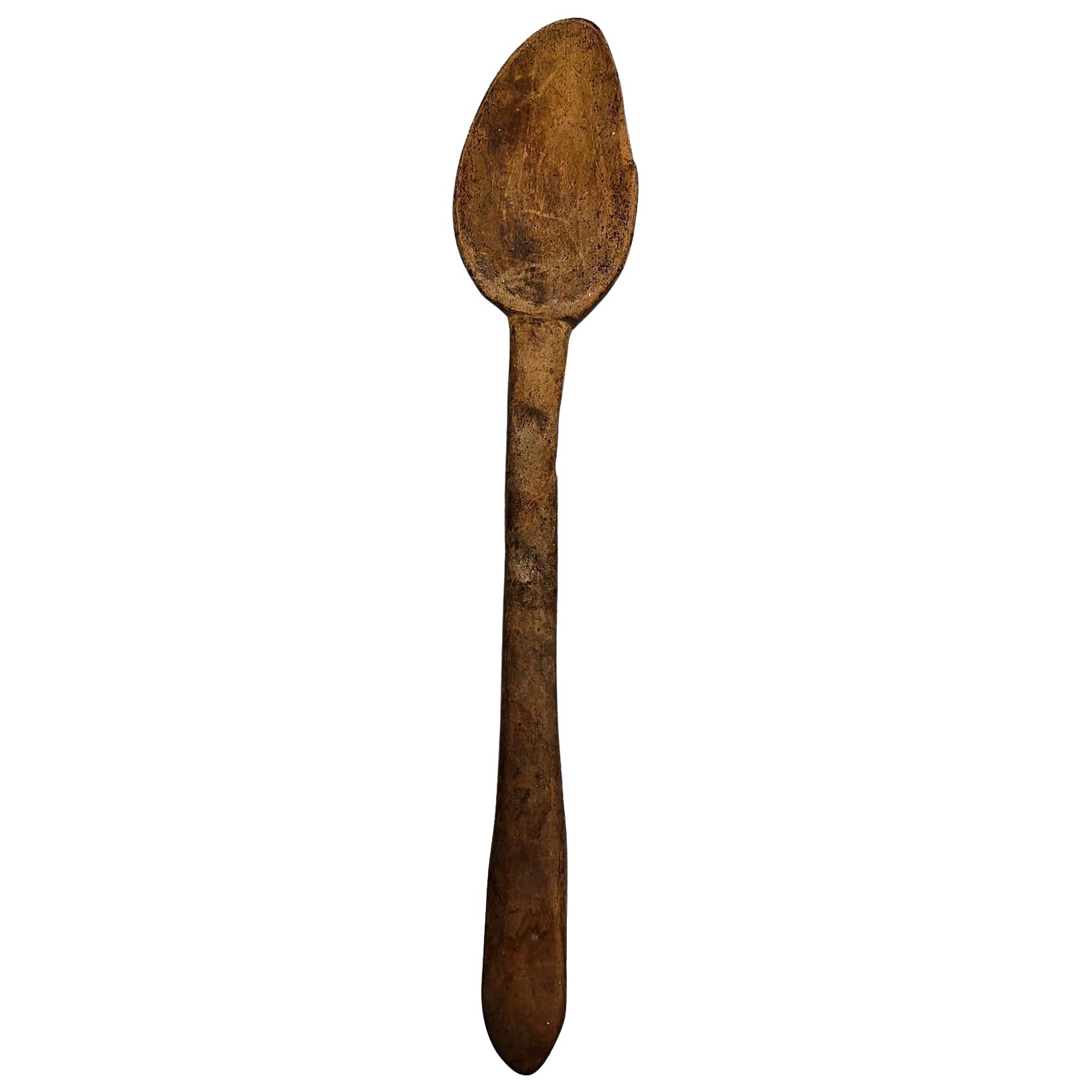 Rustic Primitive Pastor Handmade Wood Spoon, circa 1930