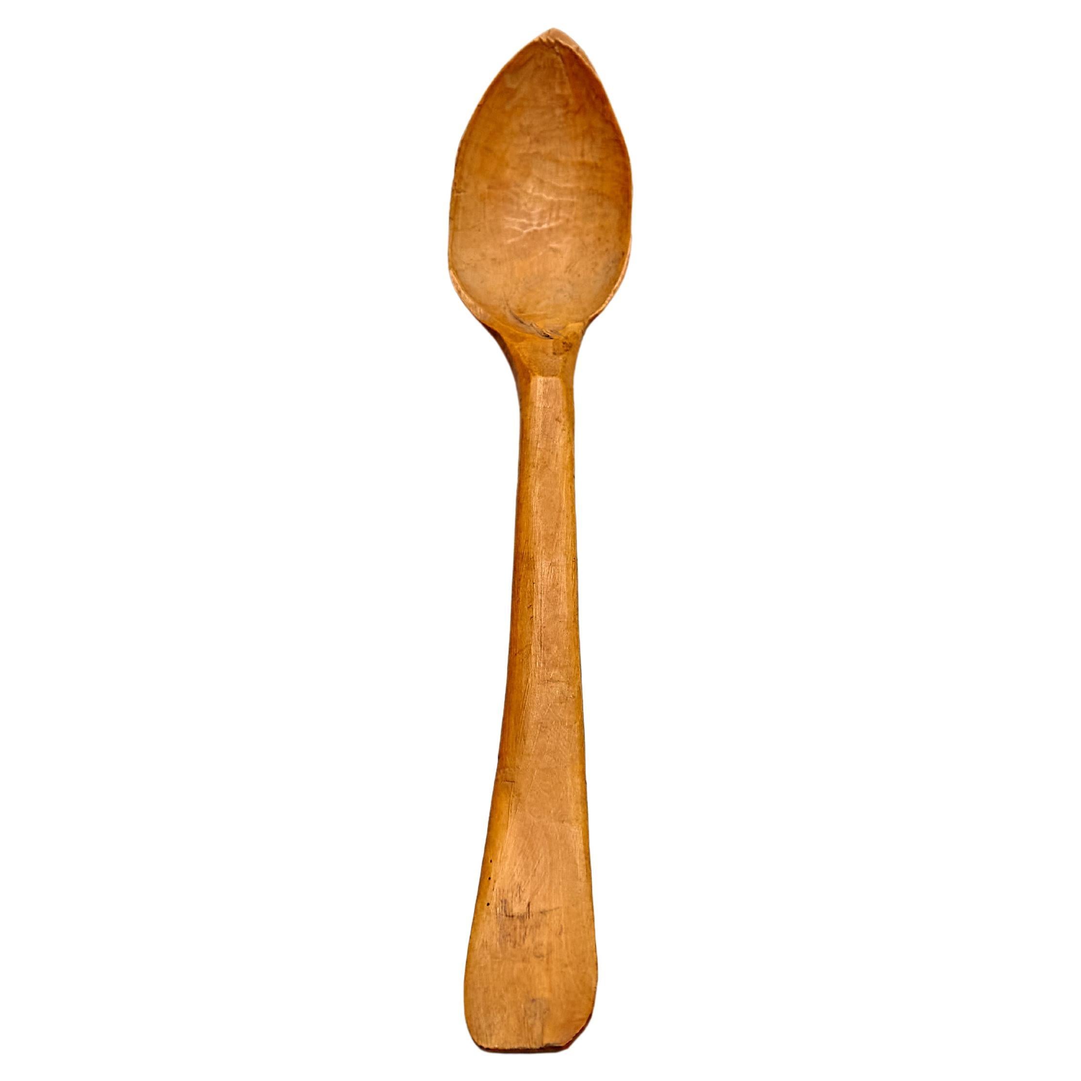 Rustic Primitive Pastor Handmade Wood Spoon, circa 1930 For Sale