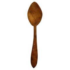Used Rustic Primitive Pastor Handmade Wood Spoon, circa 1930