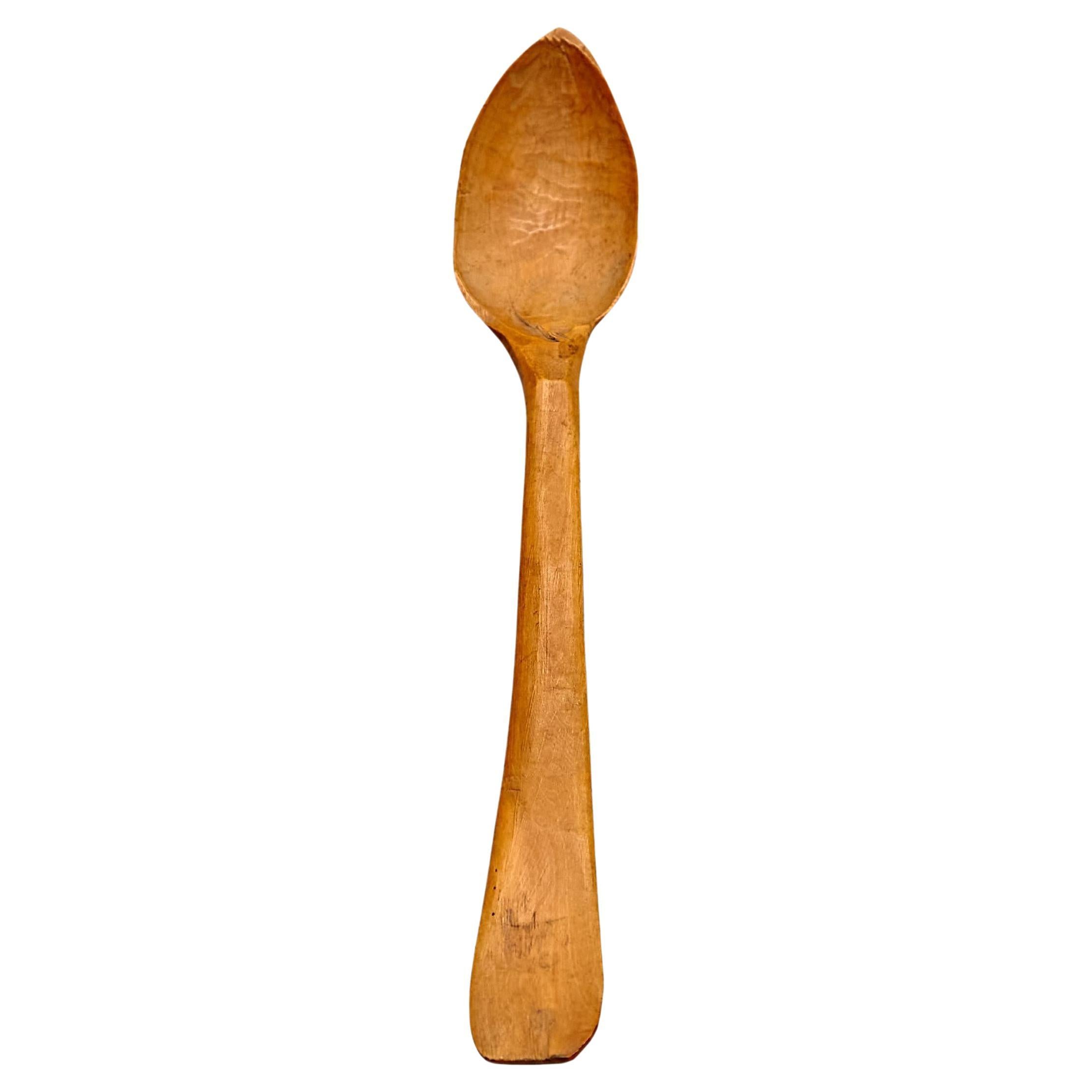 Rustic Primitive Pastor Handmade Wood Spoon, circa 1930