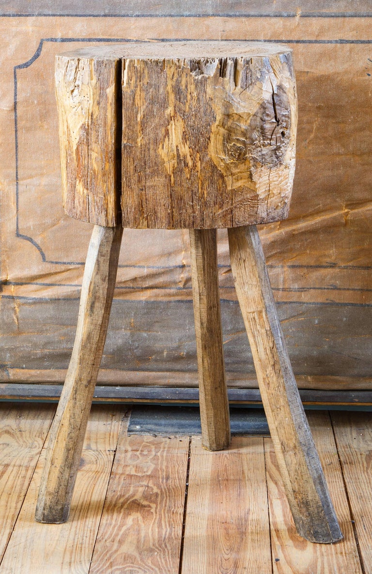 Rustic, Primitive ThreeLegged Chopping Block at 1stDibs